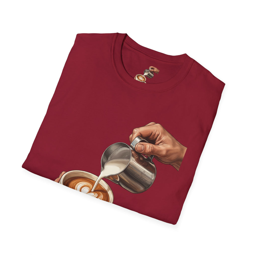 Coffee Lover Latte Art T-Shirt – Stylish Barista Coffee Graphic Tee for Men & Women