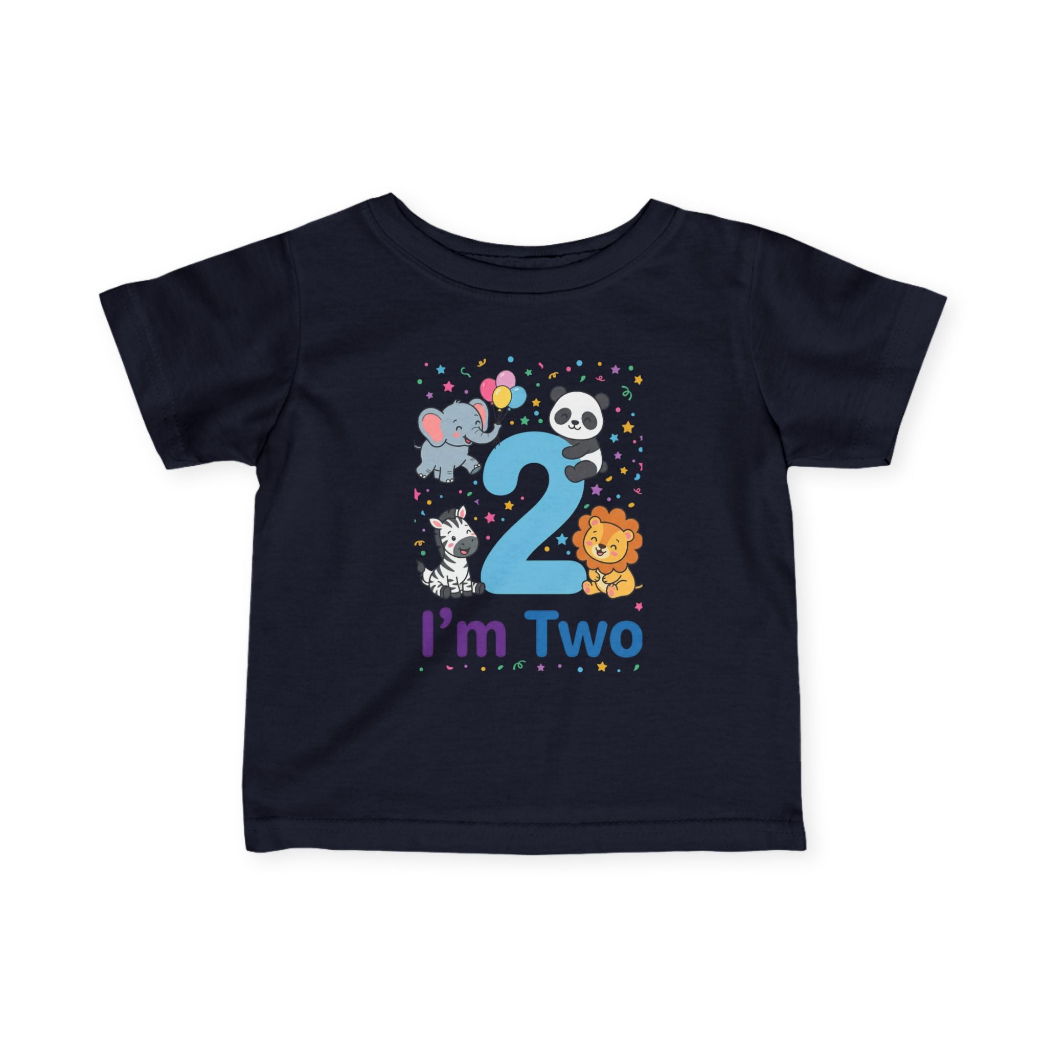 Toddler Tee - "I'm Two" Cute Safari Animals 2nd Birthday Shirt