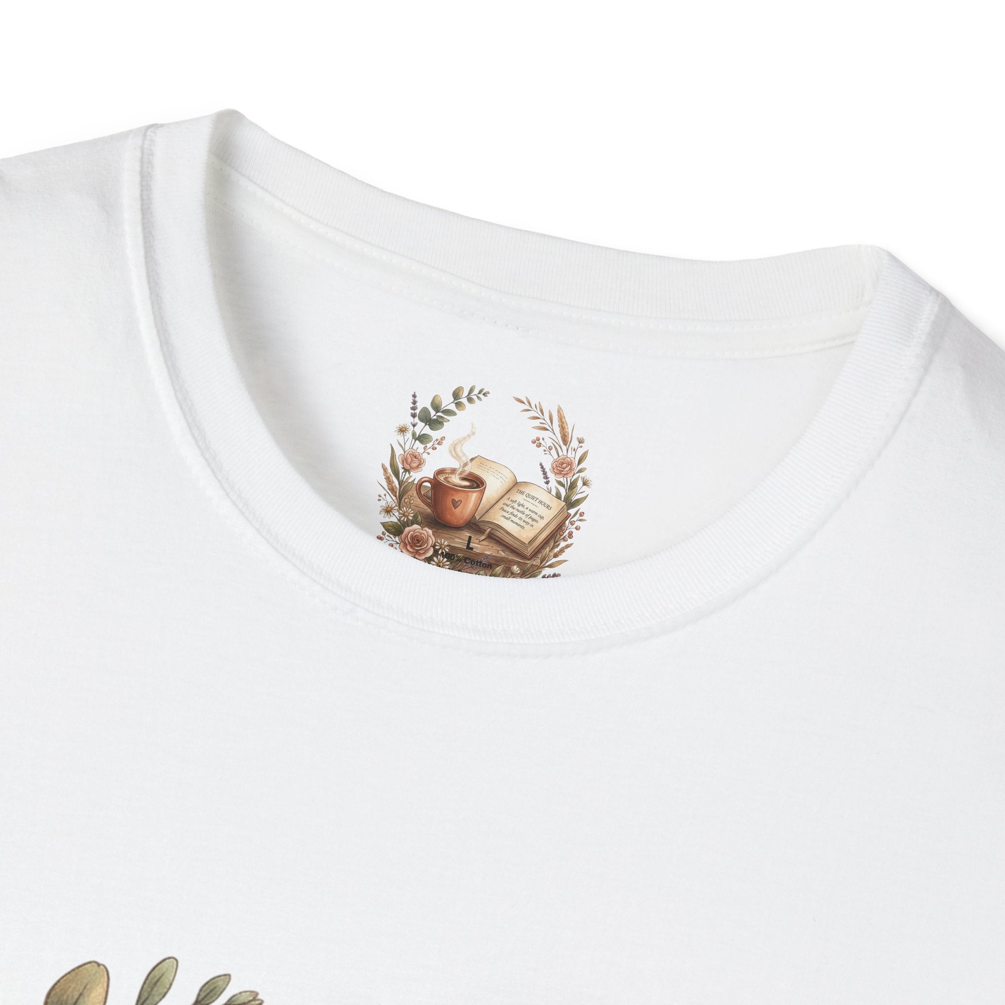 Coffee & Books Aesthetic T-Shirt – Vintage Floral Reading Lover Gift