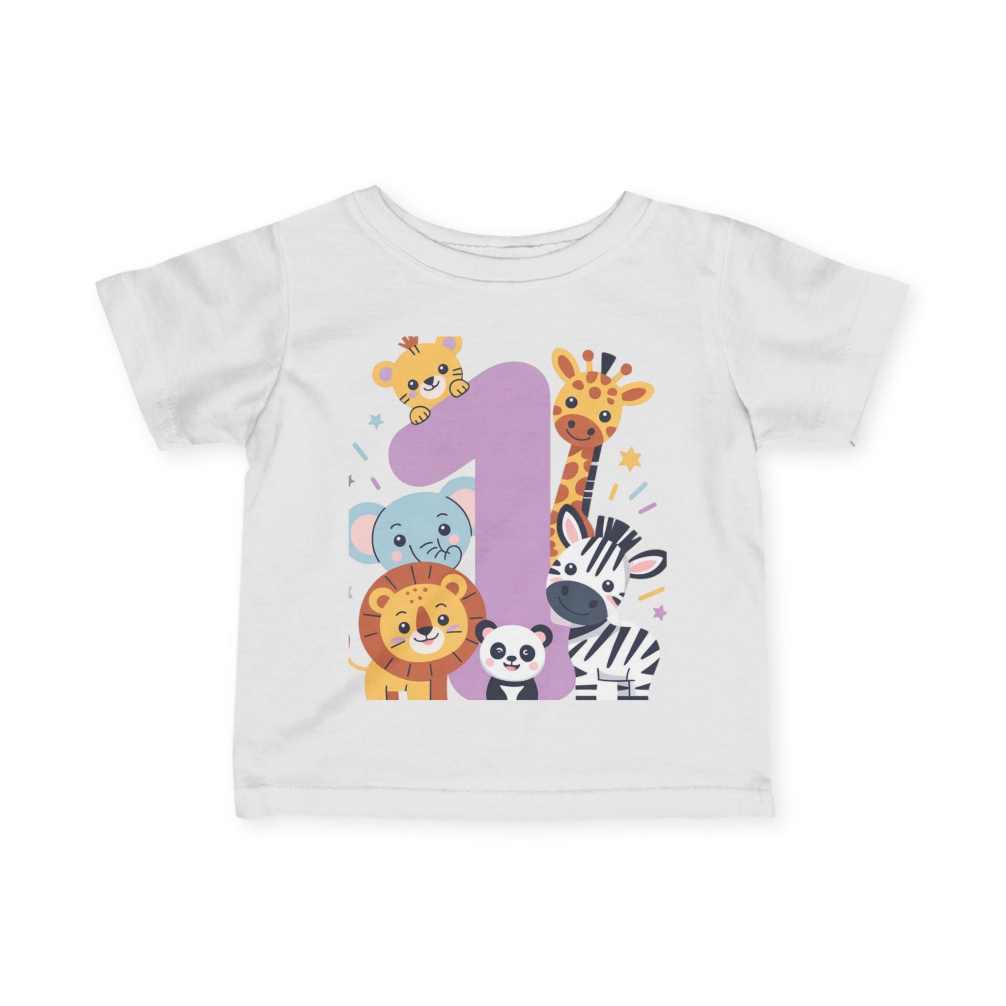 1st Birthday Jungle Animals Infant Tee — Cute Safari Number One Shirt for Baby