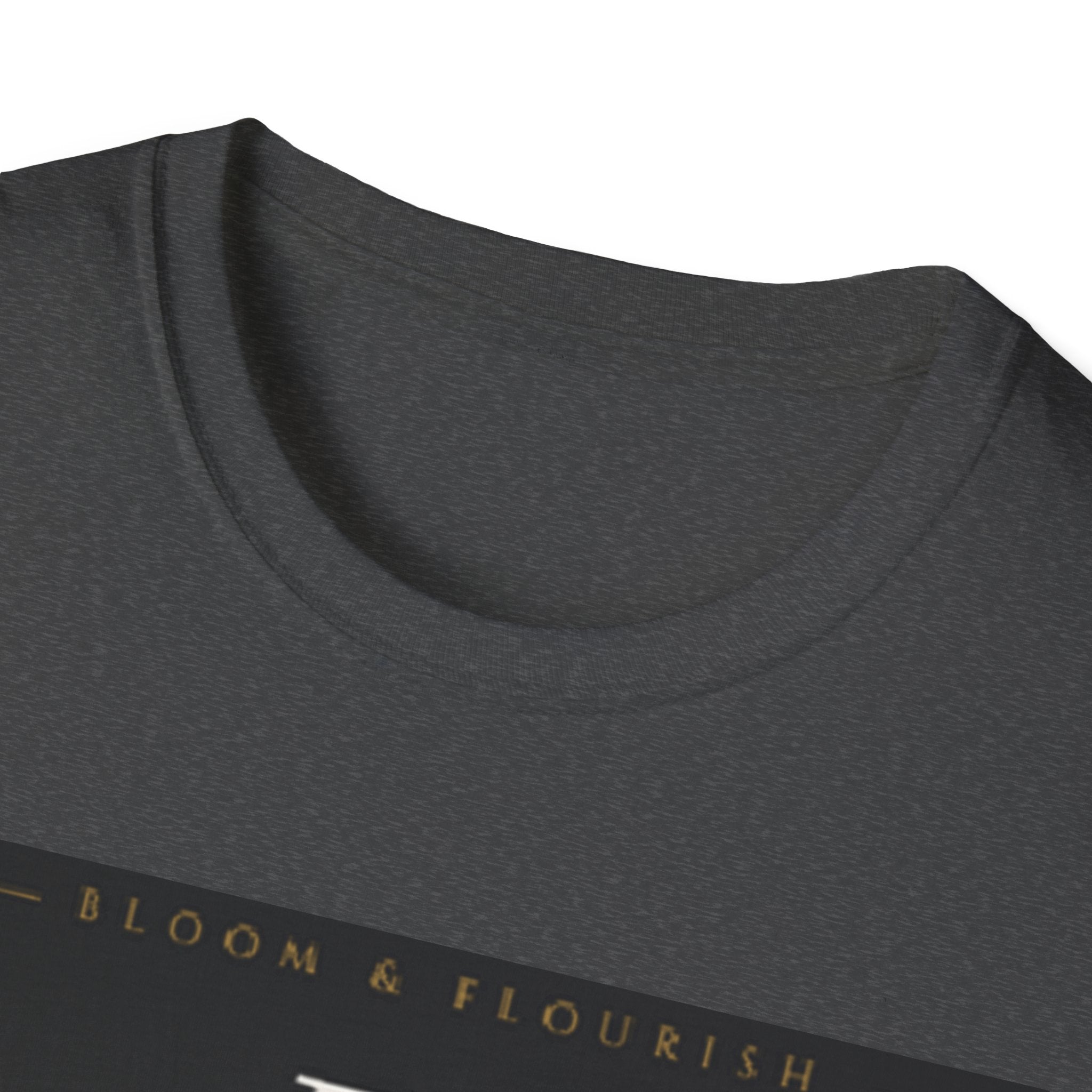 In Bloom T-Shirt — Botanical Graphic Tee with Green Lettering