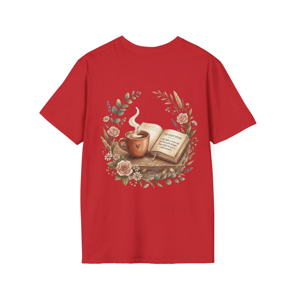 Coffee & Books Aesthetic T-Shirt – Vintage Floral Reading Lover Gift