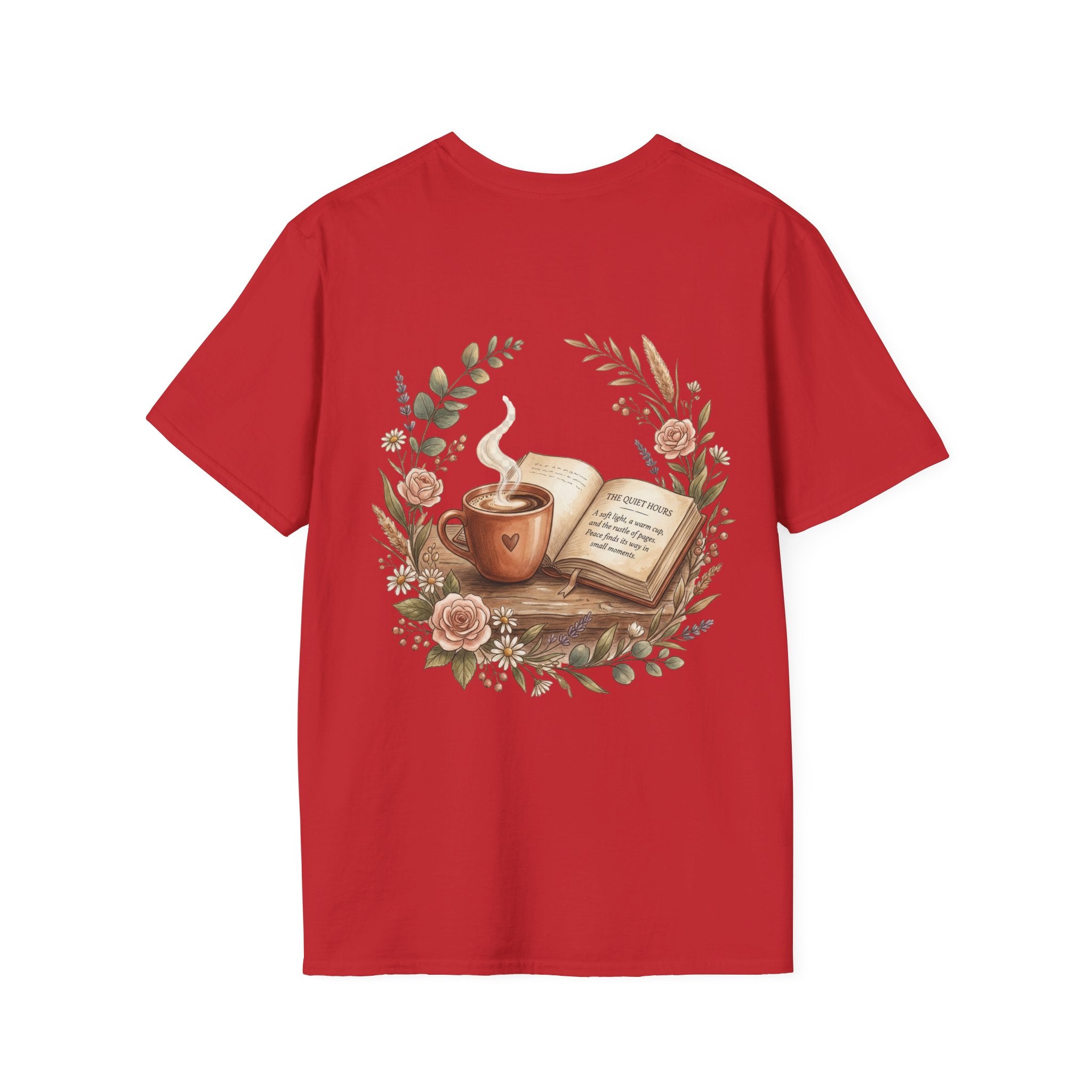 Coffee & Books Aesthetic T-Shirt – Vintage Floral Reading Lover Gift