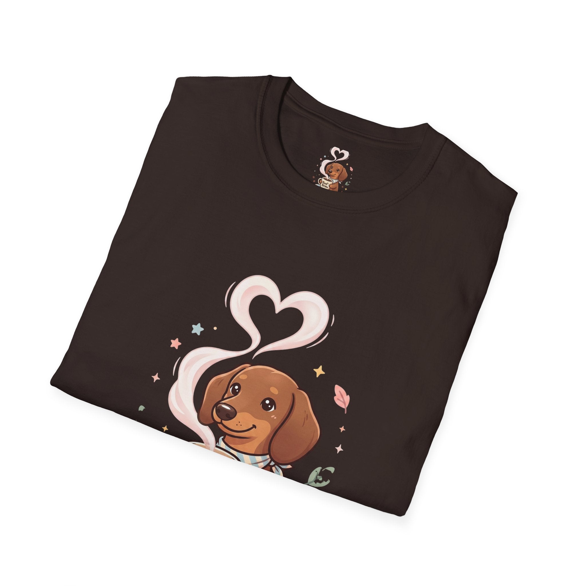 )  Cute Dachshund Coffee Lover T-Shirt – Bud’s Brew Puppy Shirt | Funny Dog Lover Gift | Coffee Lover Graphic Tee