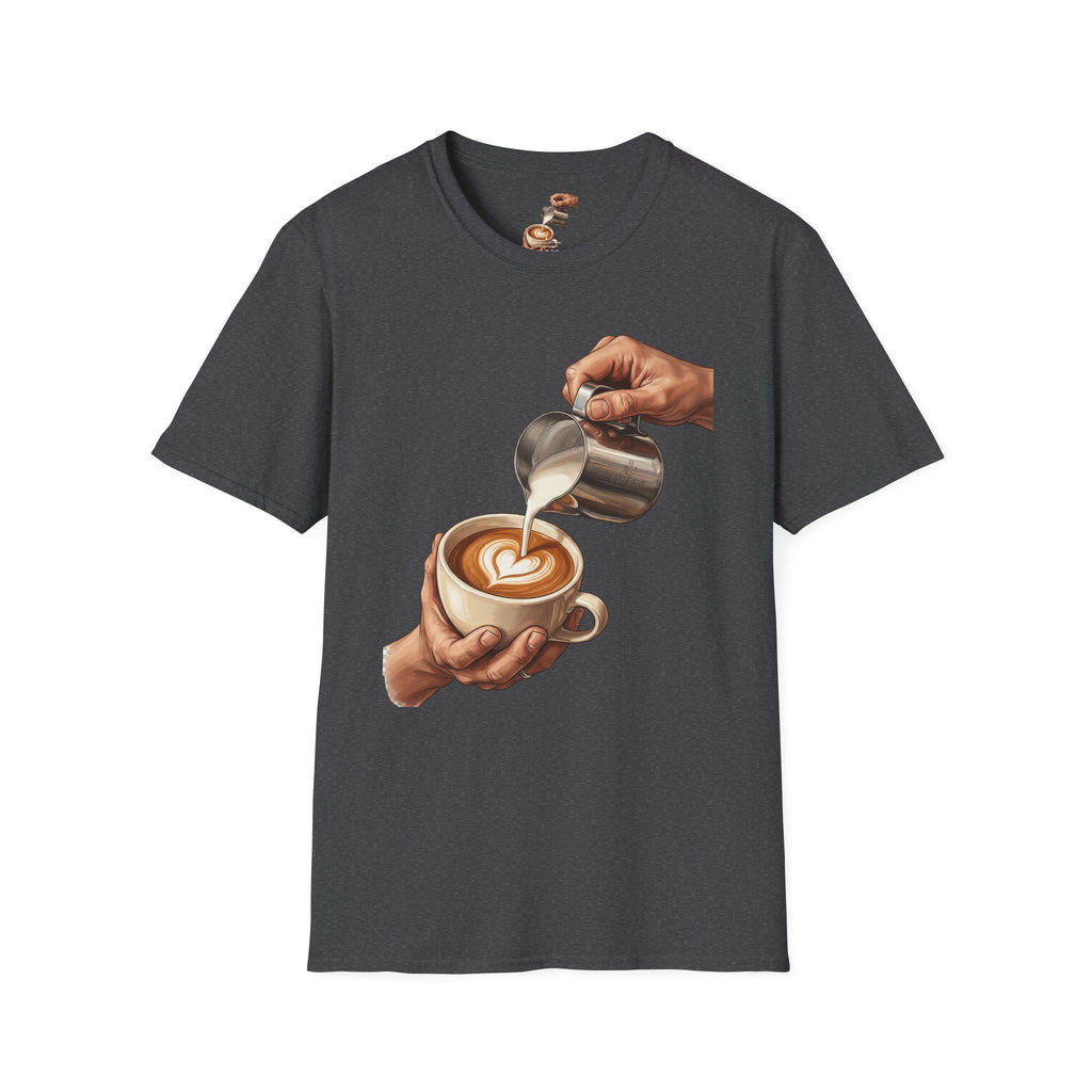 Coffee Lover Latte Art T-Shirt – Stylish Barista Coffee Graphic Tee for Men & Women