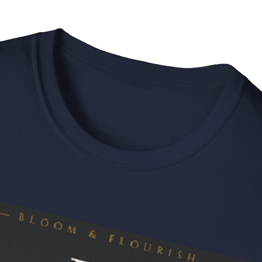 In Bloom T-Shirt — Botanical Graphic Tee with Green Lettering