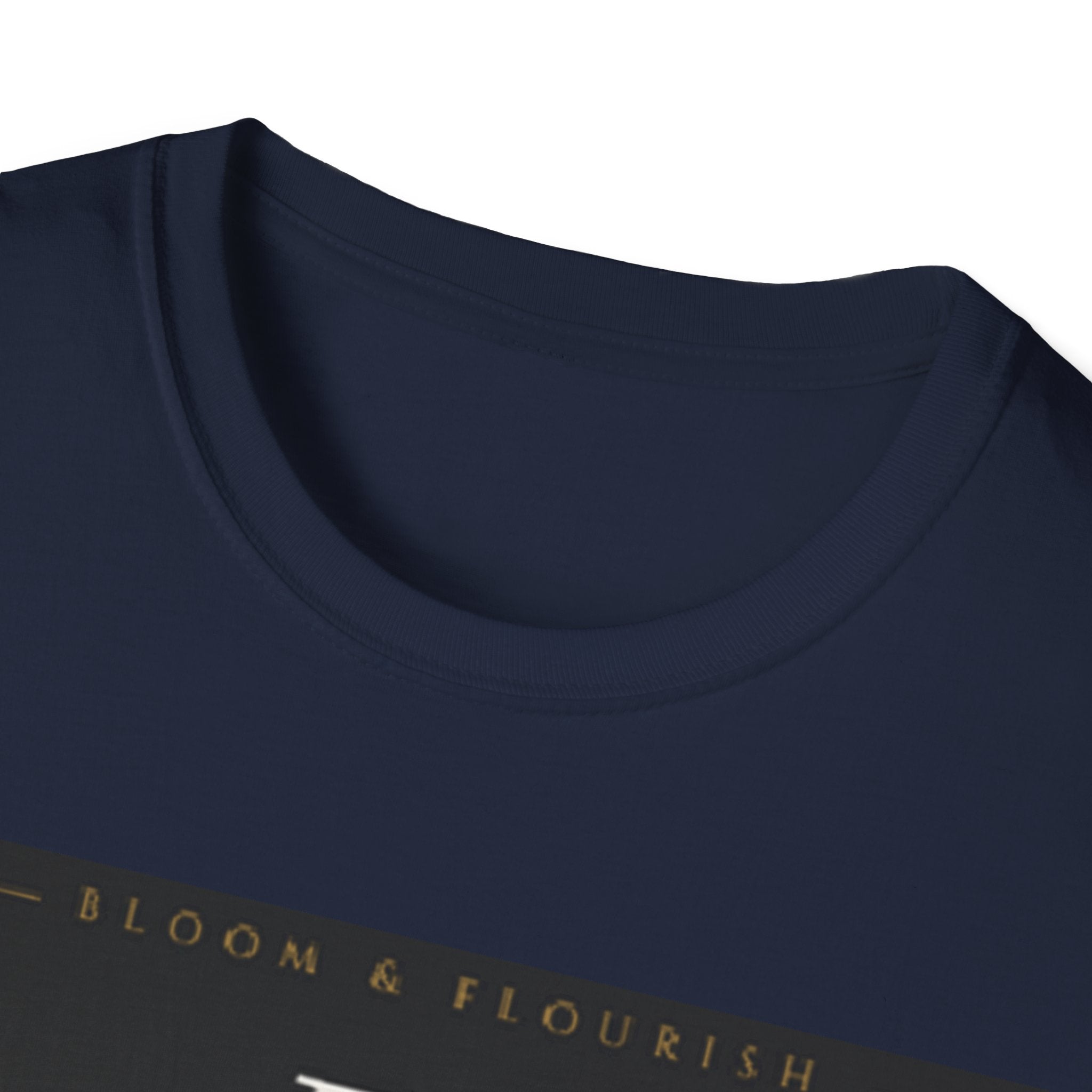 In Bloom T-Shirt — Botanical Graphic Tee with Green Lettering