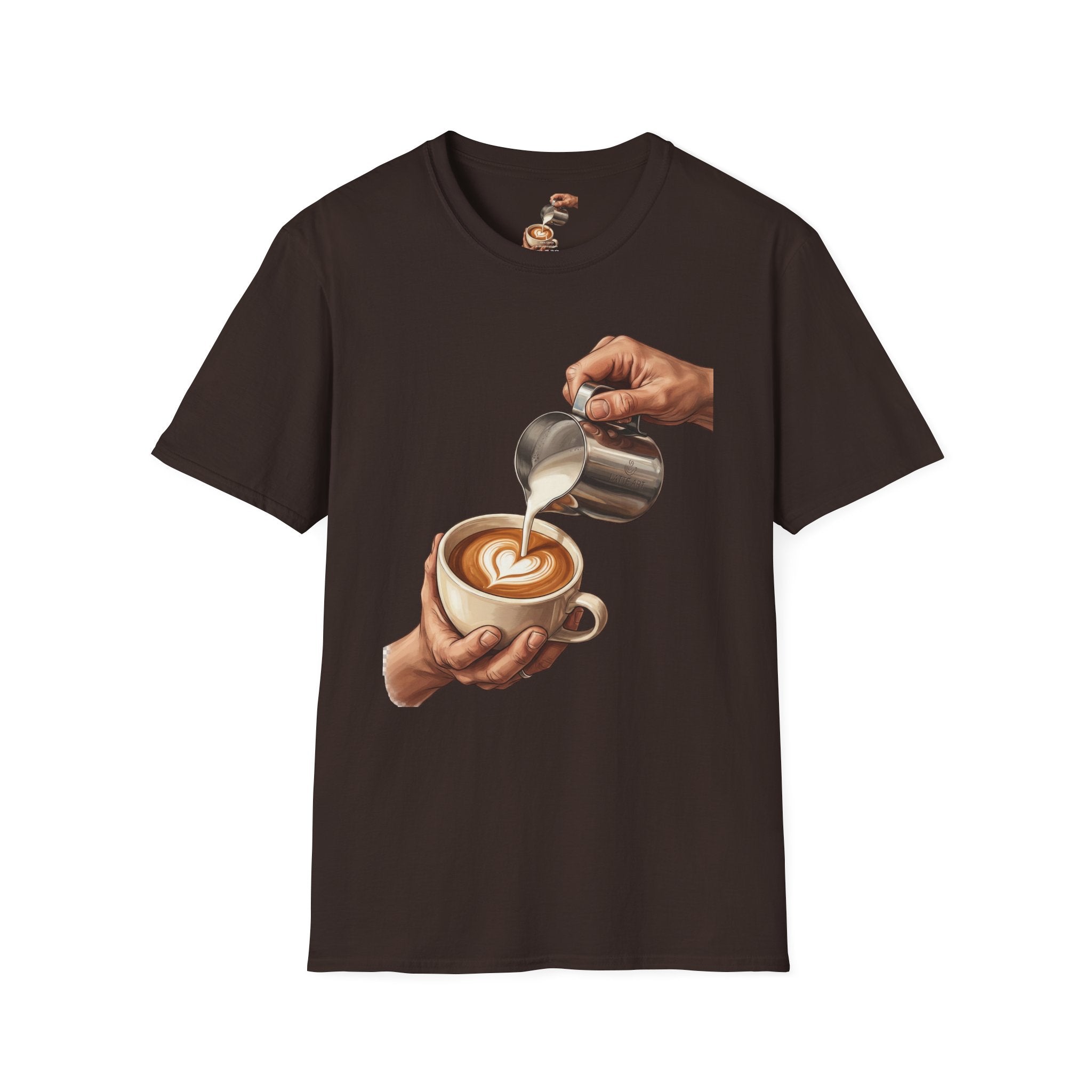 Coffee Lover Latte Art T-Shirt – Stylish Barista Coffee Graphic Tee for Men & Women