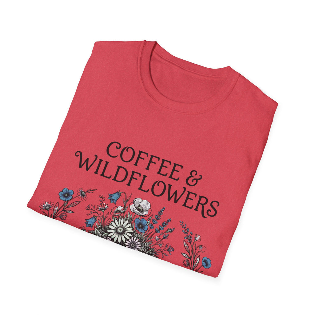 Coffee & Wildflowers T-Shirt – Aesthetic Floral Coffee Lover Shirt