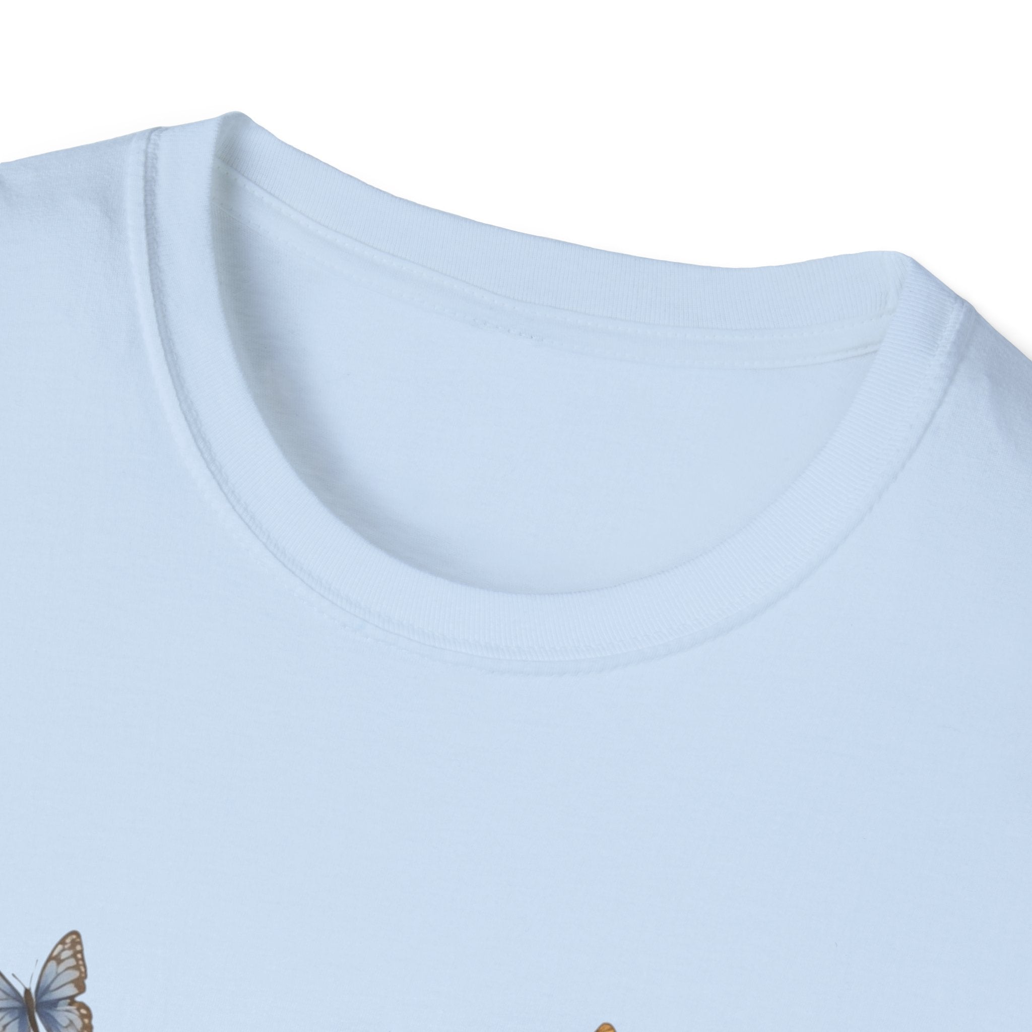 Cute Kitten Floral T-Shirt — Twin Cats with Ribbon & Butterflies