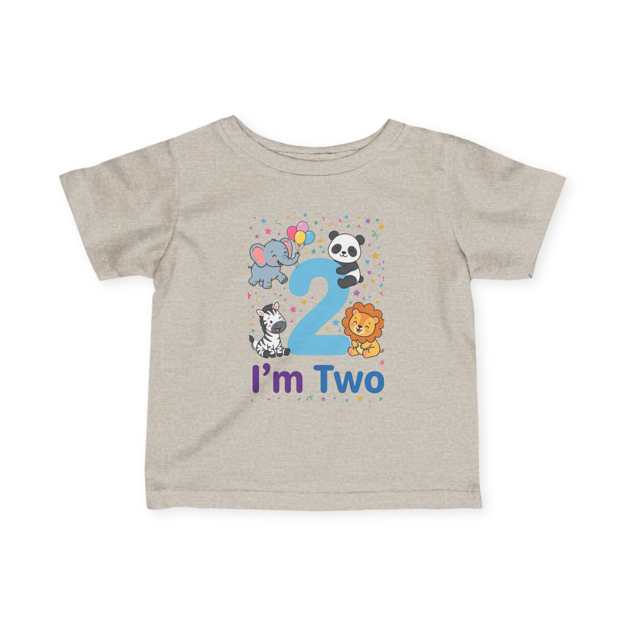 Toddler Tee - "I'm Two" Cute Safari Animals 2nd Birthday Shirt