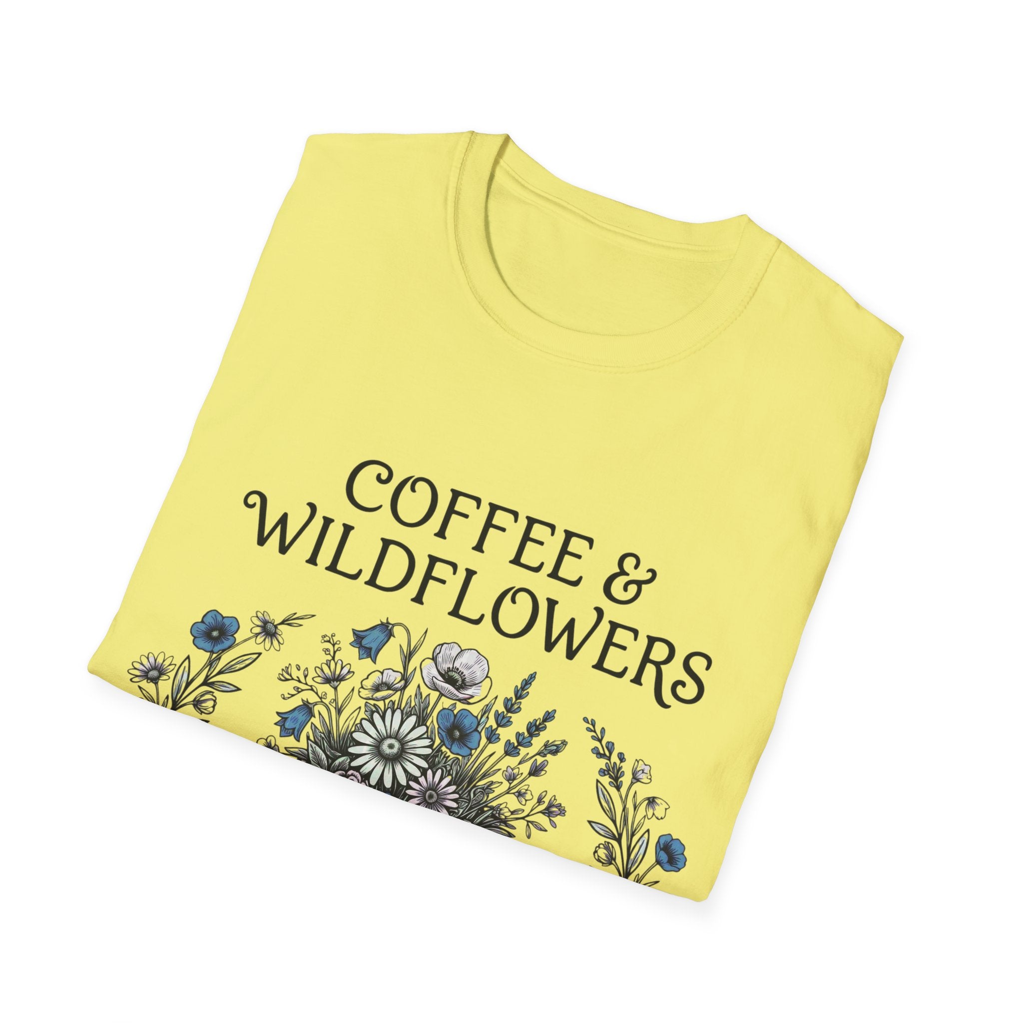 Coffee & Wildflowers T-Shirt – Aesthetic Floral Coffee Lover Shirt