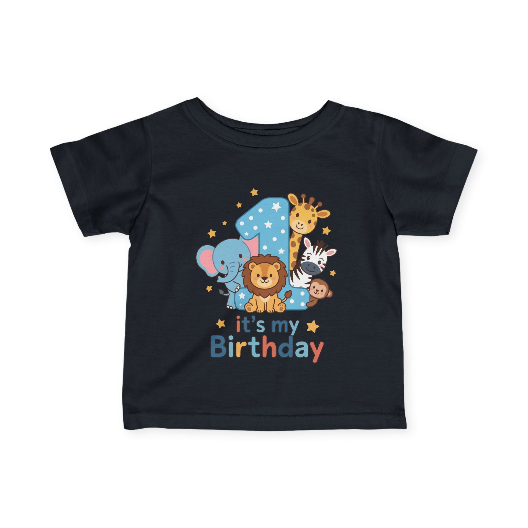 1st Birthday Infant Tee - Cute Safari Animals "It's My Birthday"