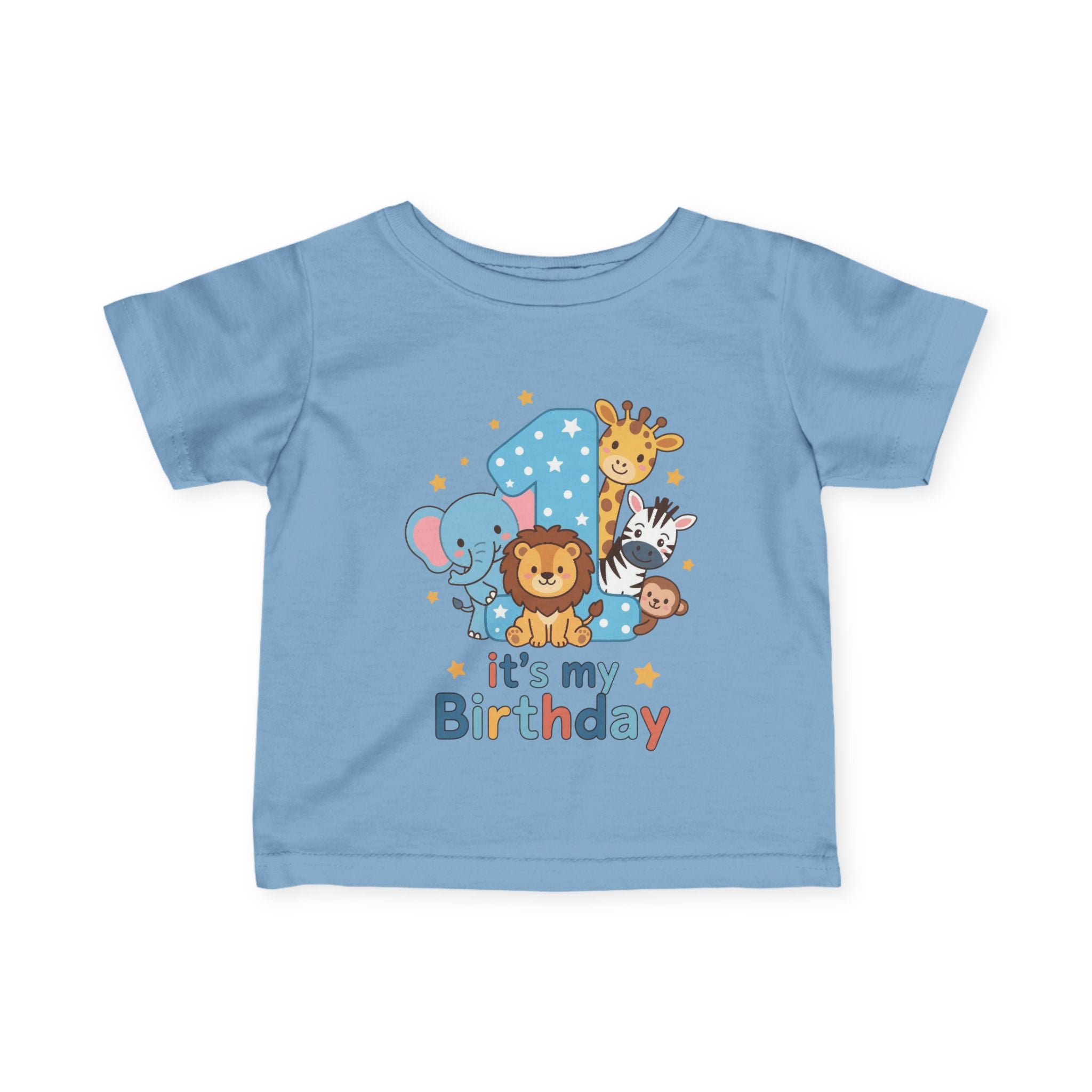 1st Birthday Infant Tee - Cute Safari Animals "It's My Birthday"