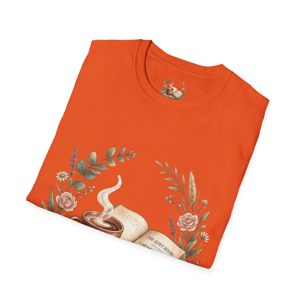 Coffee & Books Aesthetic T-Shirt – Vintage Floral Reading Lover Gift