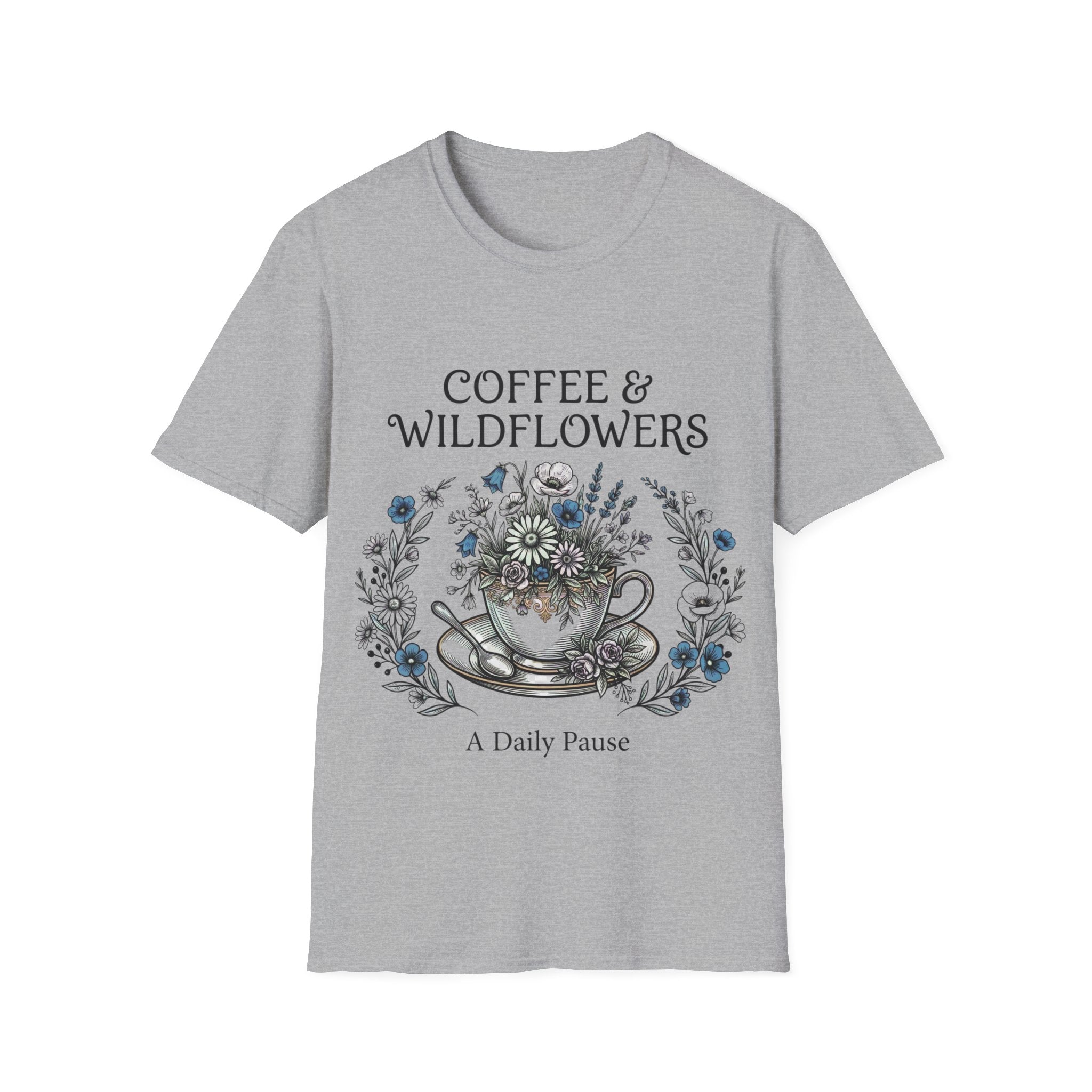 Coffee & Wildflowers T-Shirt – Aesthetic Floral Coffee Lover Shirt
