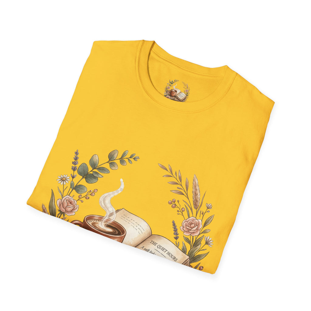 Coffee & Books Aesthetic T-Shirt – Vintage Floral Reading Lover Gift