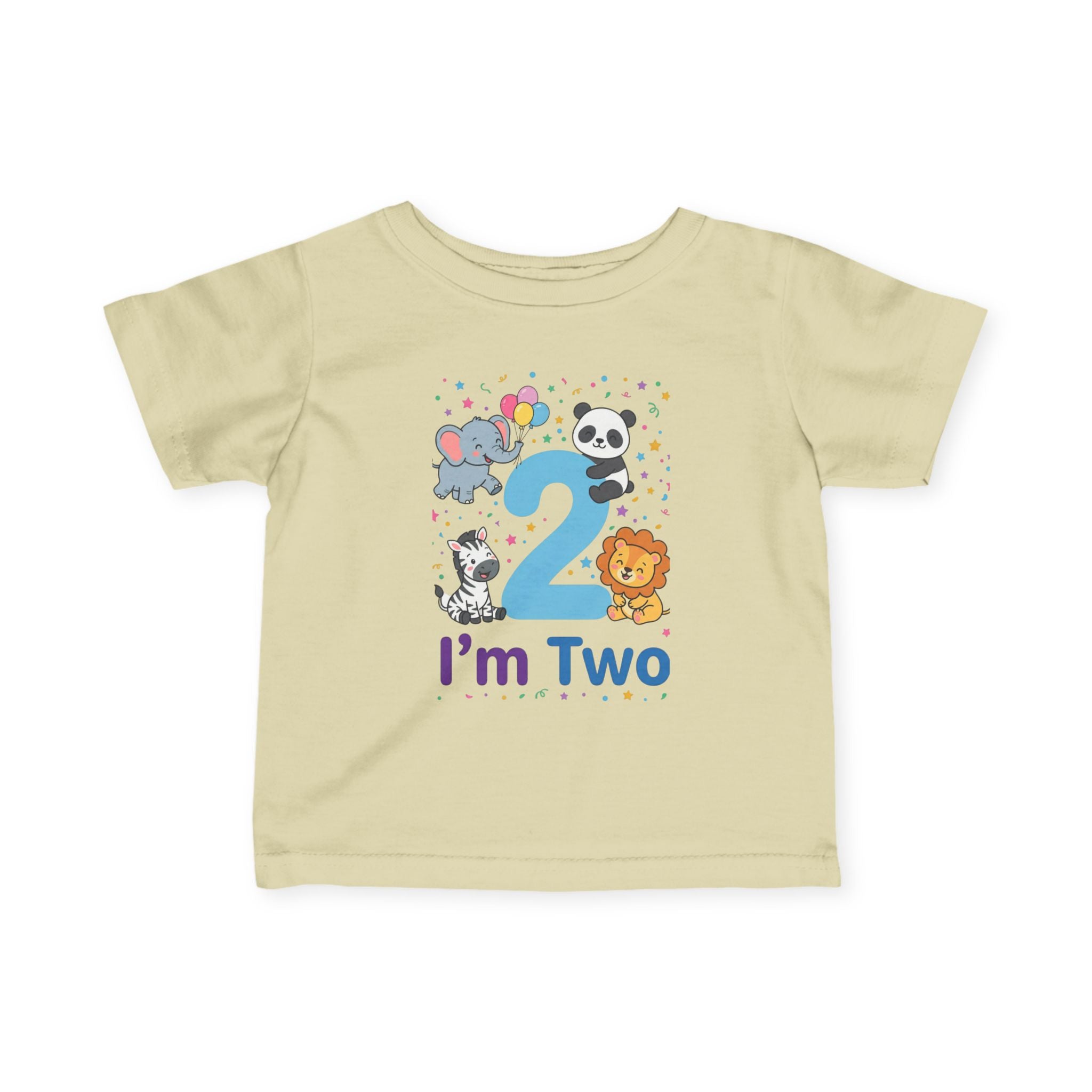 Toddler Tee - "I'm Two" Cute Safari Animals 2nd Birthday Shirt