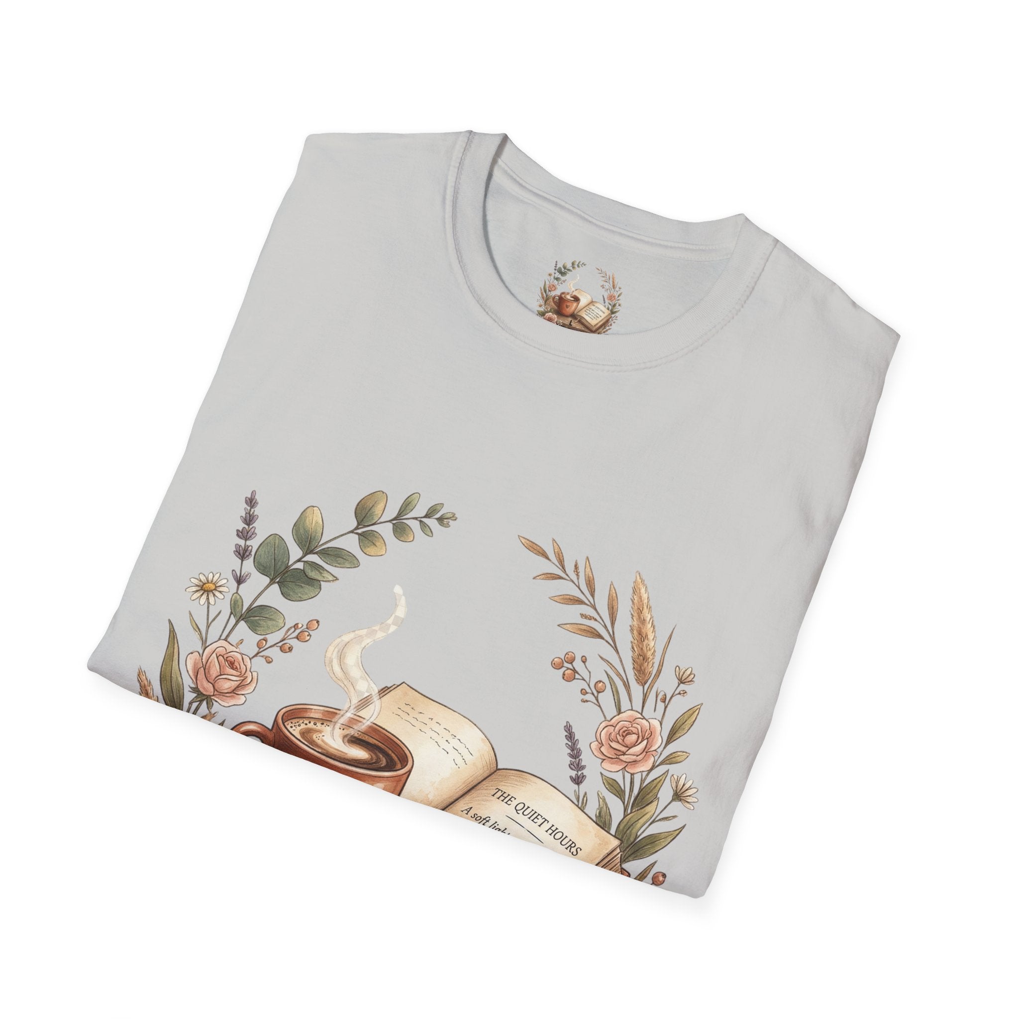 Coffee & Books Aesthetic T-Shirt – Vintage Floral Reading Lover Gift