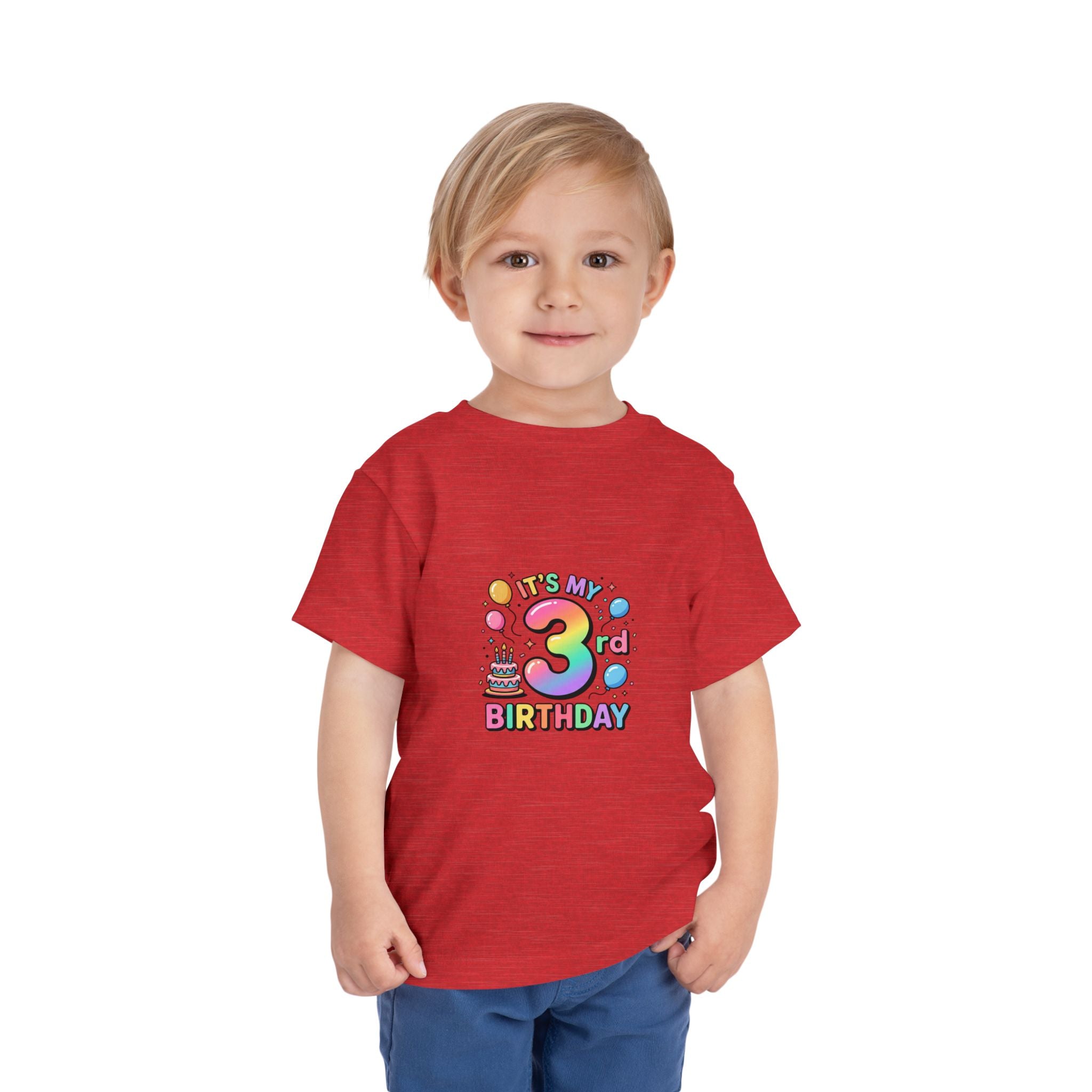3rd Birthday Toddler Tee — "It's My 3rd Birthday" Colorful Party Shirt