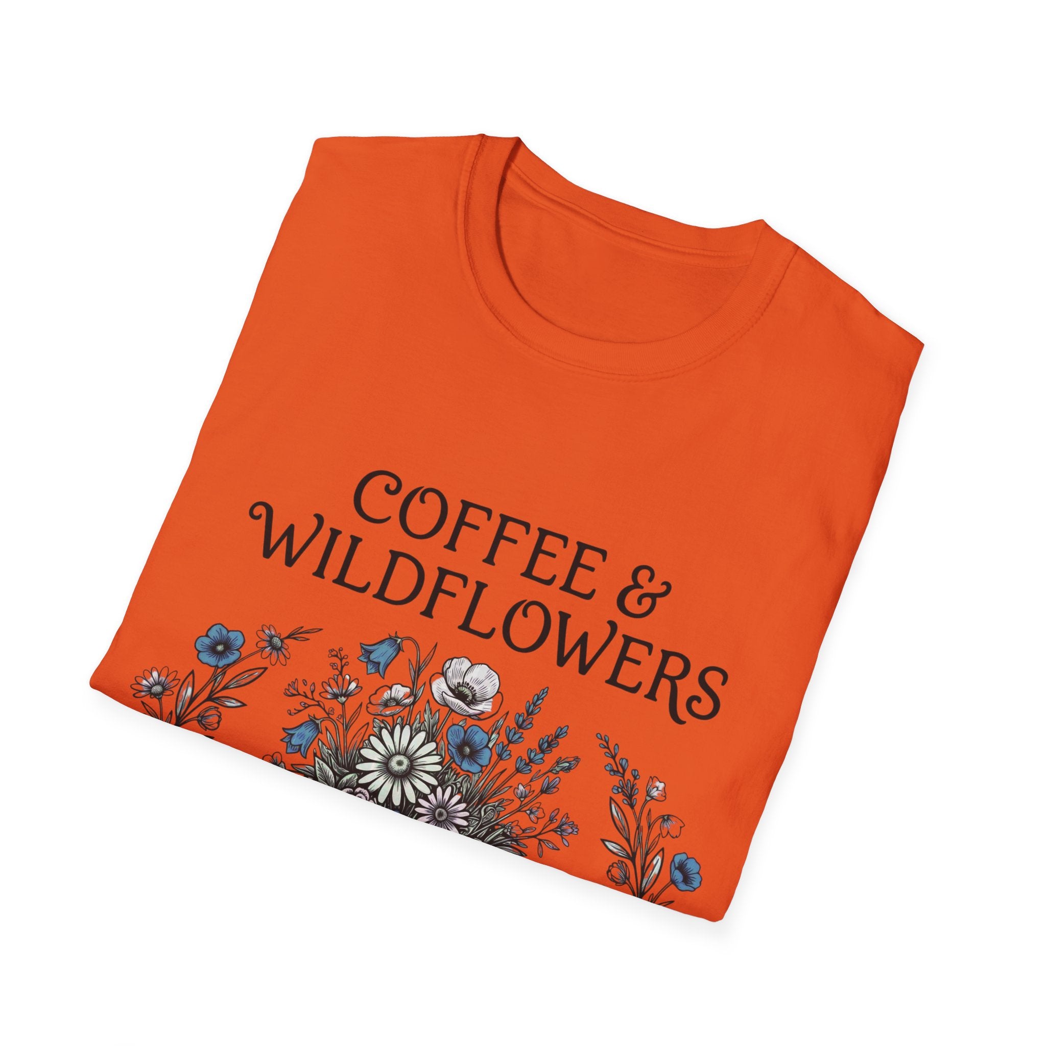 Coffee & Wildflowers T-Shirt – Aesthetic Floral Coffee Lover Shirt