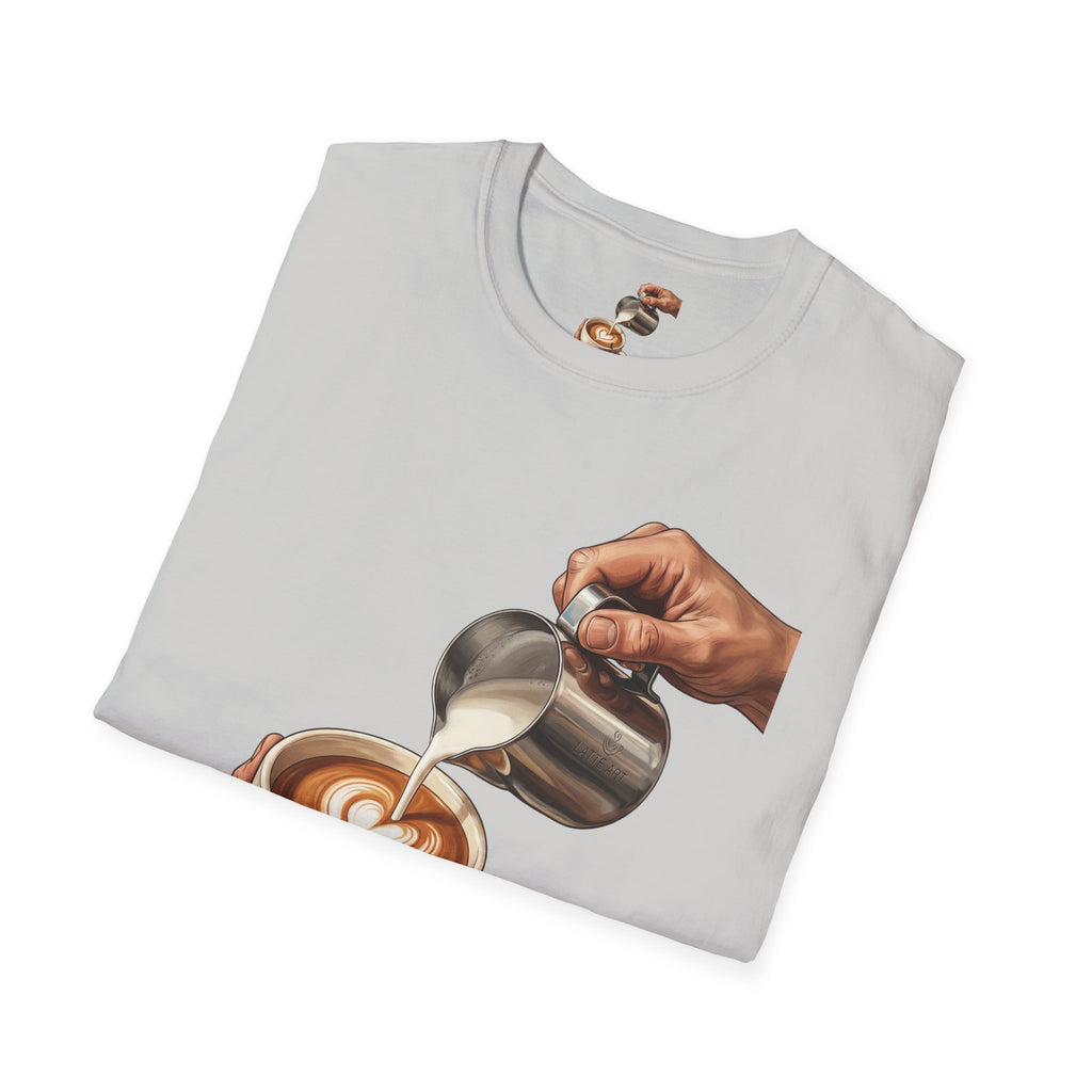 Coffee Lover Latte Art T-Shirt – Stylish Barista Coffee Graphic Tee for Men & Women