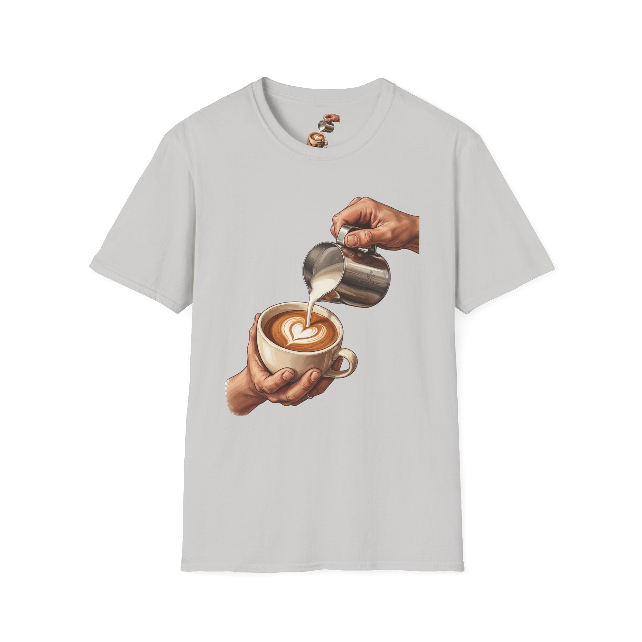 Coffee Lover Latte Art T-Shirt – Stylish Barista Coffee Graphic Tee for Men & Women