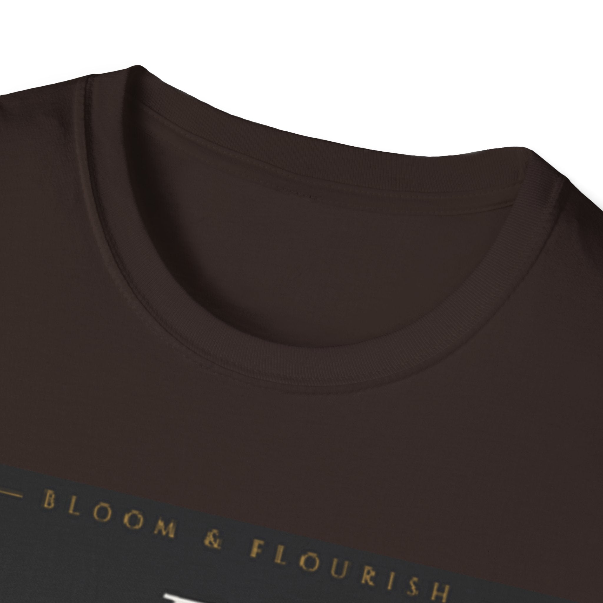 In Bloom T-Shirt — Botanical Graphic Tee with Green Lettering