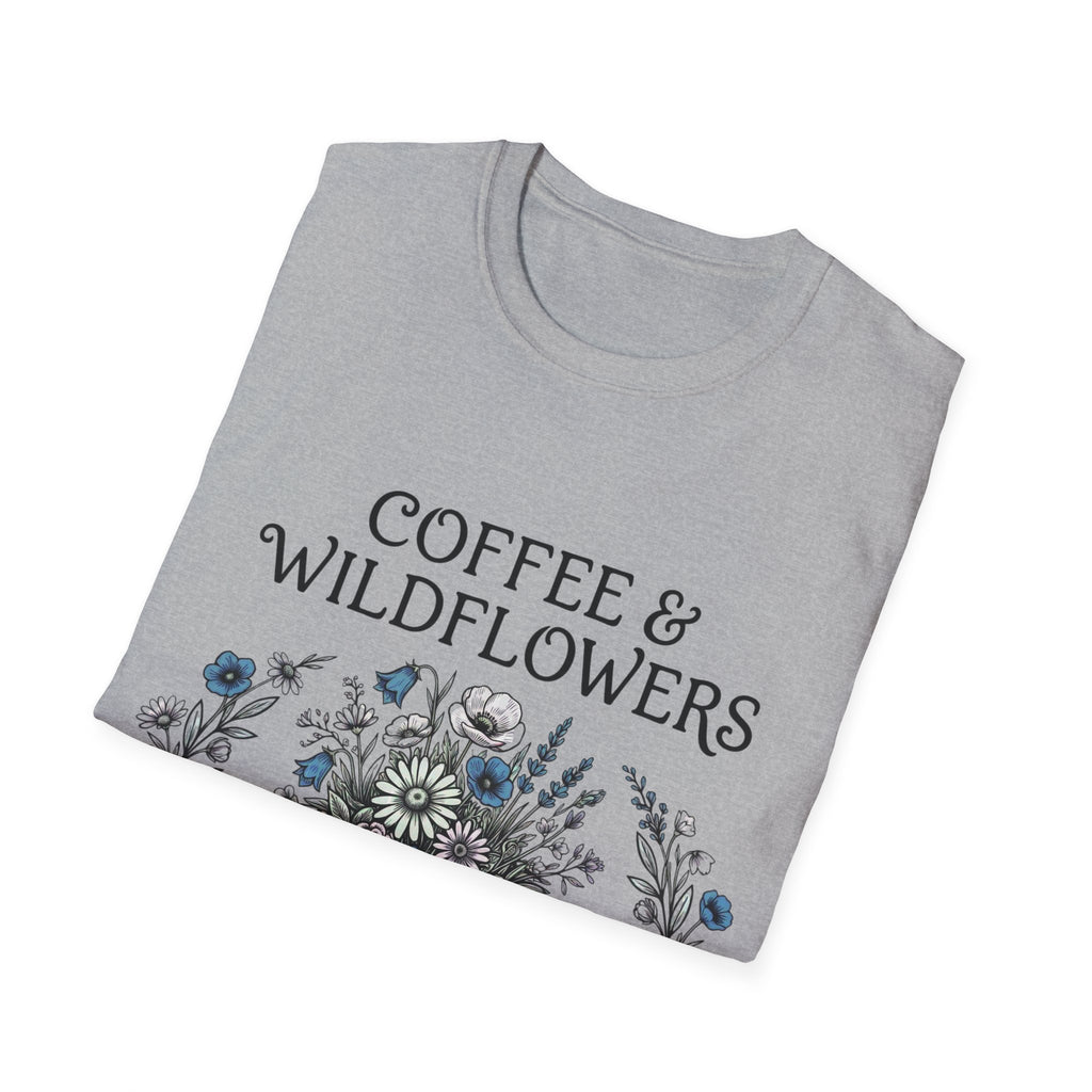 Coffee & Wildflowers T-Shirt – Aesthetic Floral Coffee Lover Shirt