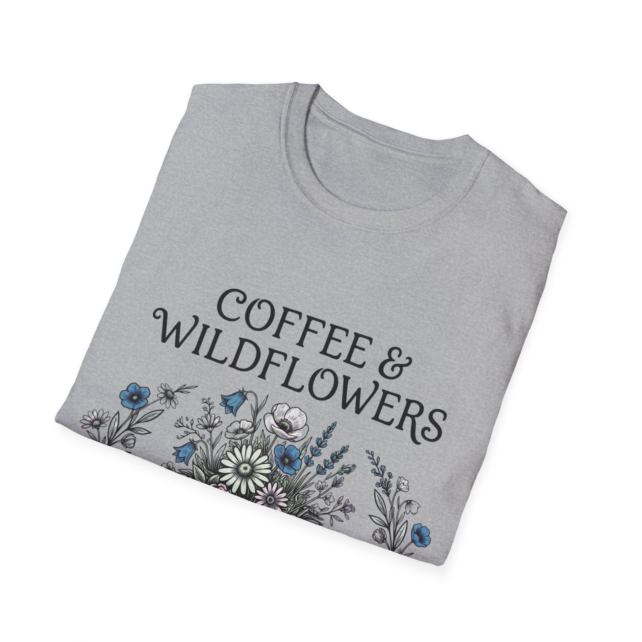 Coffee & Wildflowers T-Shirt – Aesthetic Floral Coffee Lover Shirt