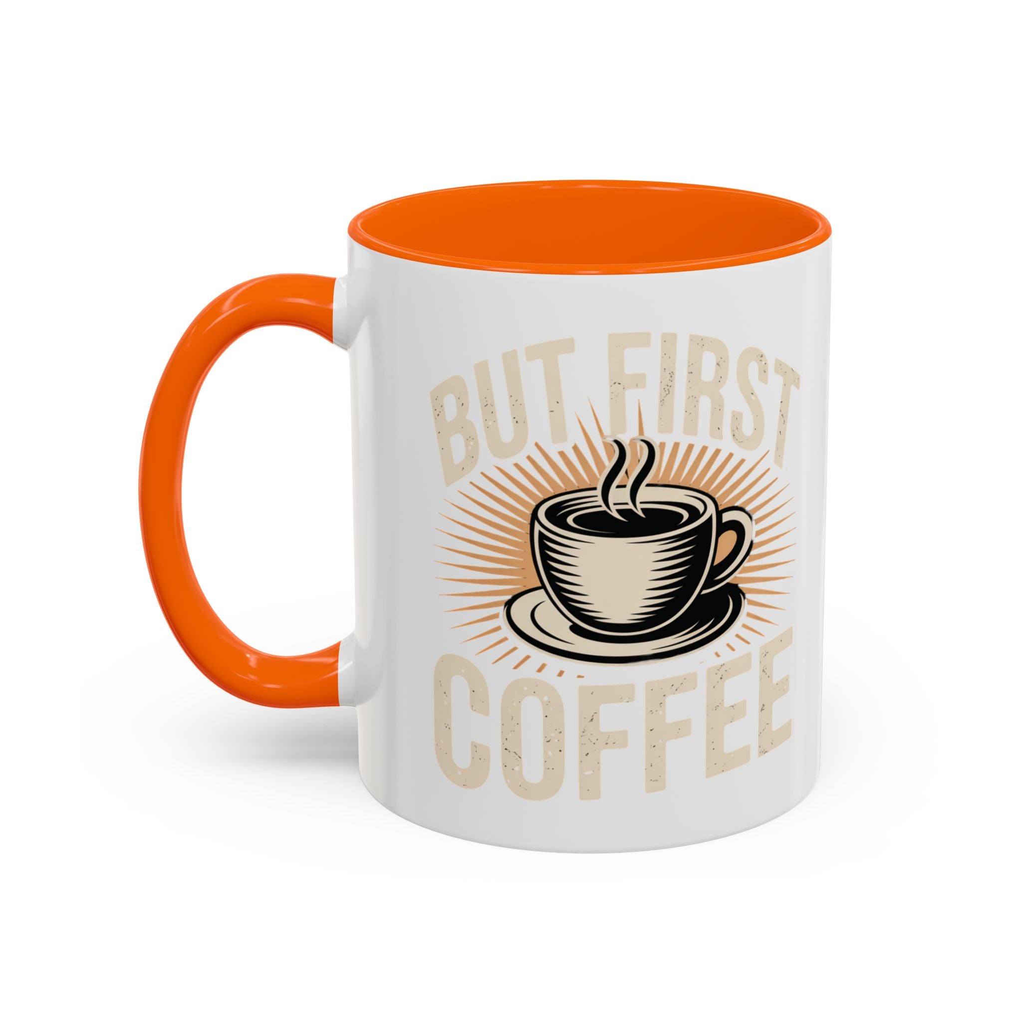 But First Coffee Accent Mug - Retro Coffee Cup 11/15oz