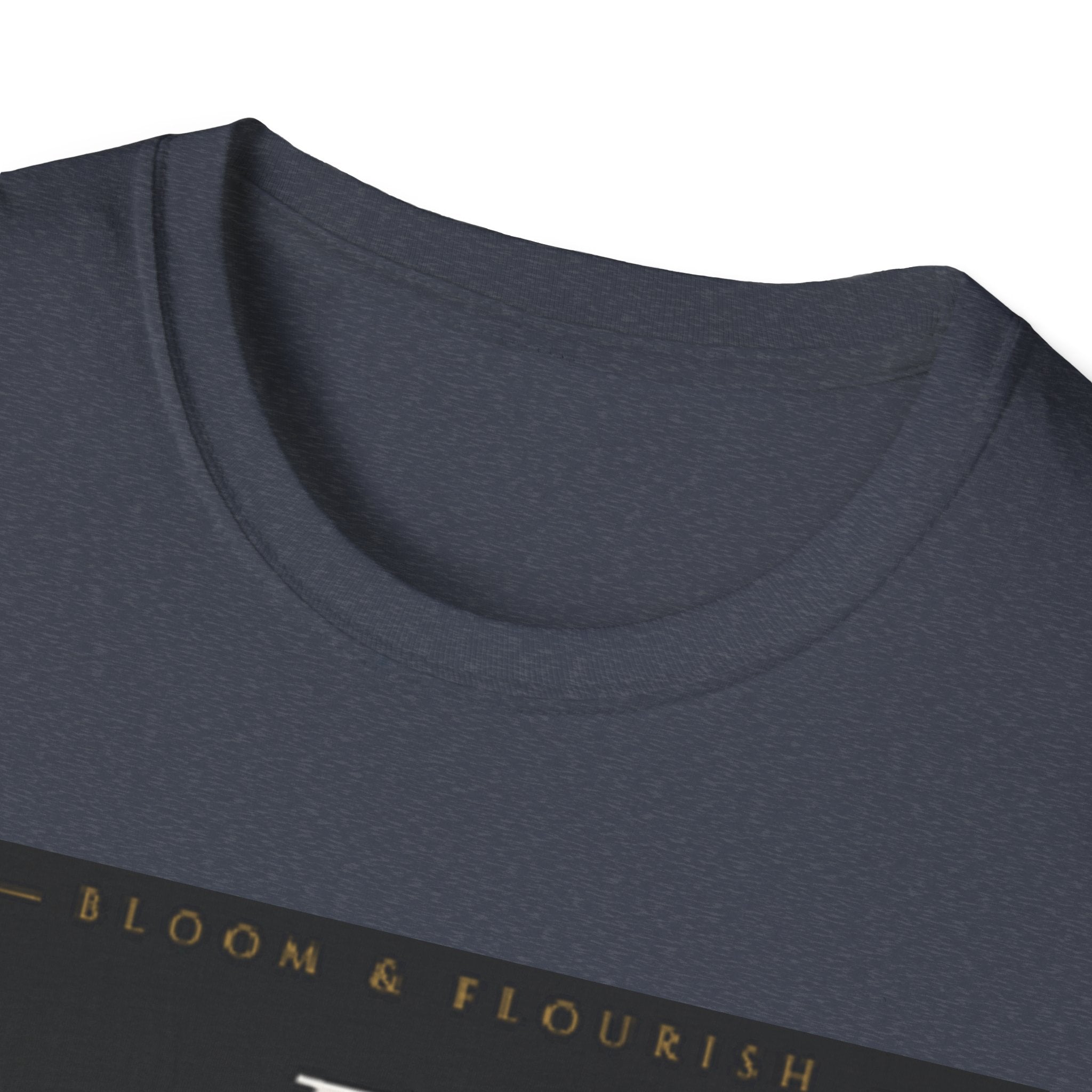 In Bloom T-Shirt — Botanical Graphic Tee with Green Lettering