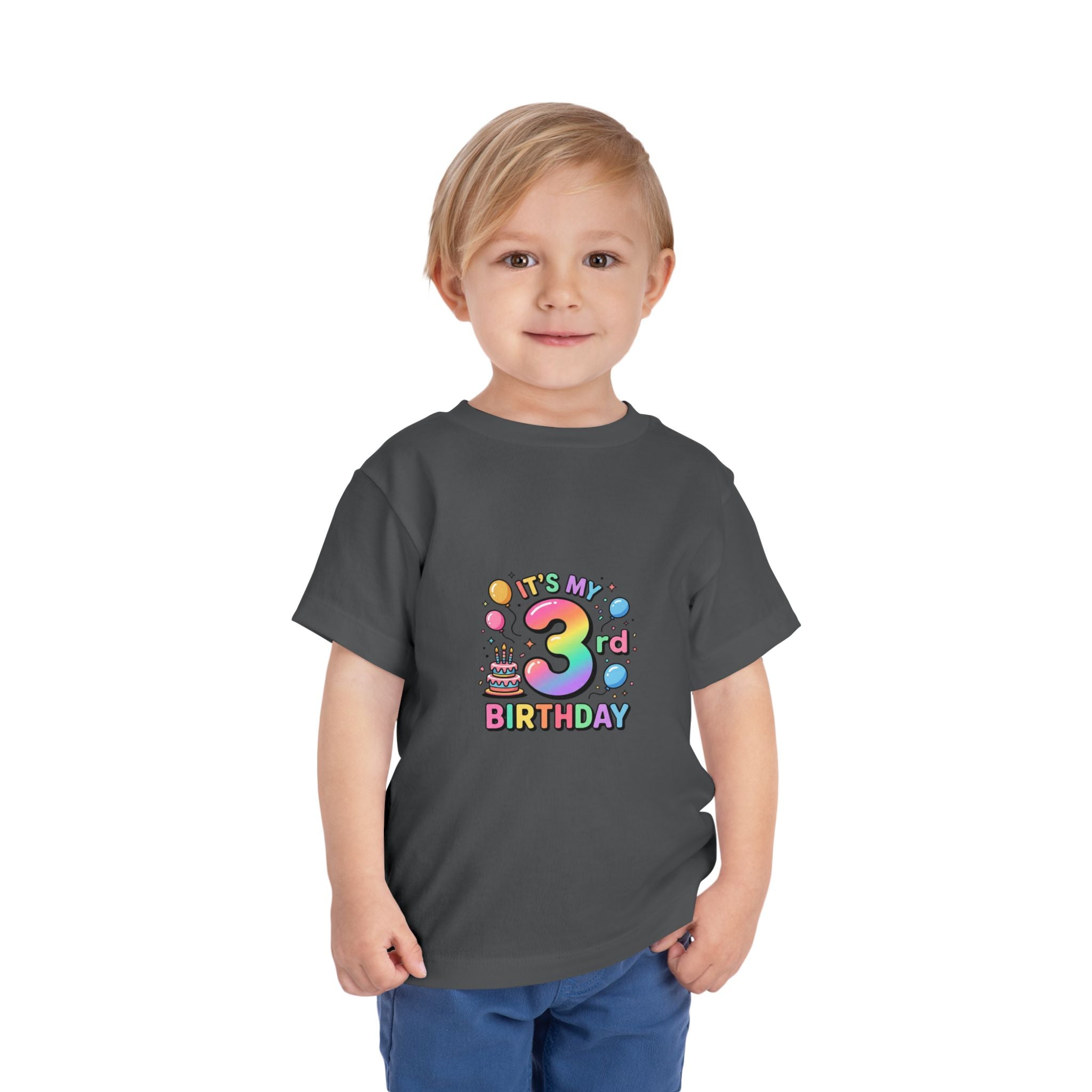 3rd Birthday Toddler Tee — "It's My 3rd Birthday" Colorful Party Shirt
