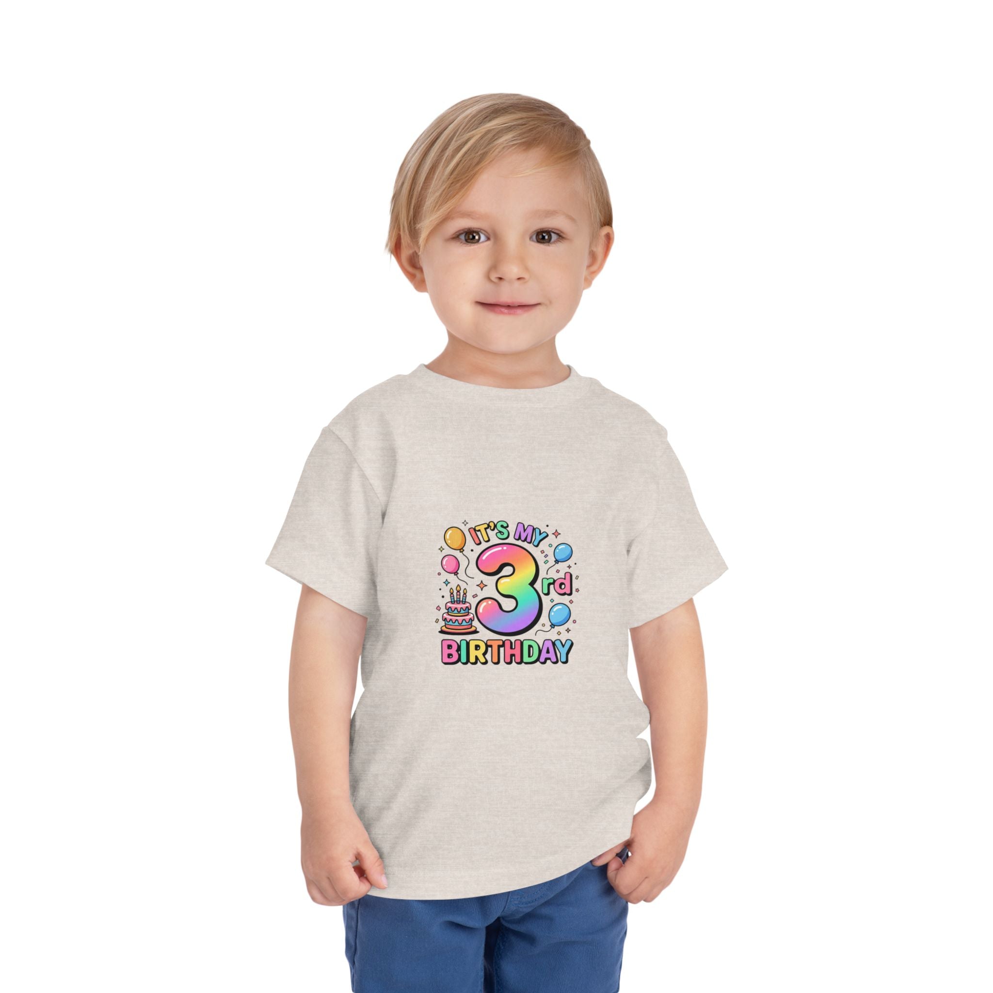 3rd Birthday Toddler Tee — "It's My 3rd Birthday" Colorful Party Shirt