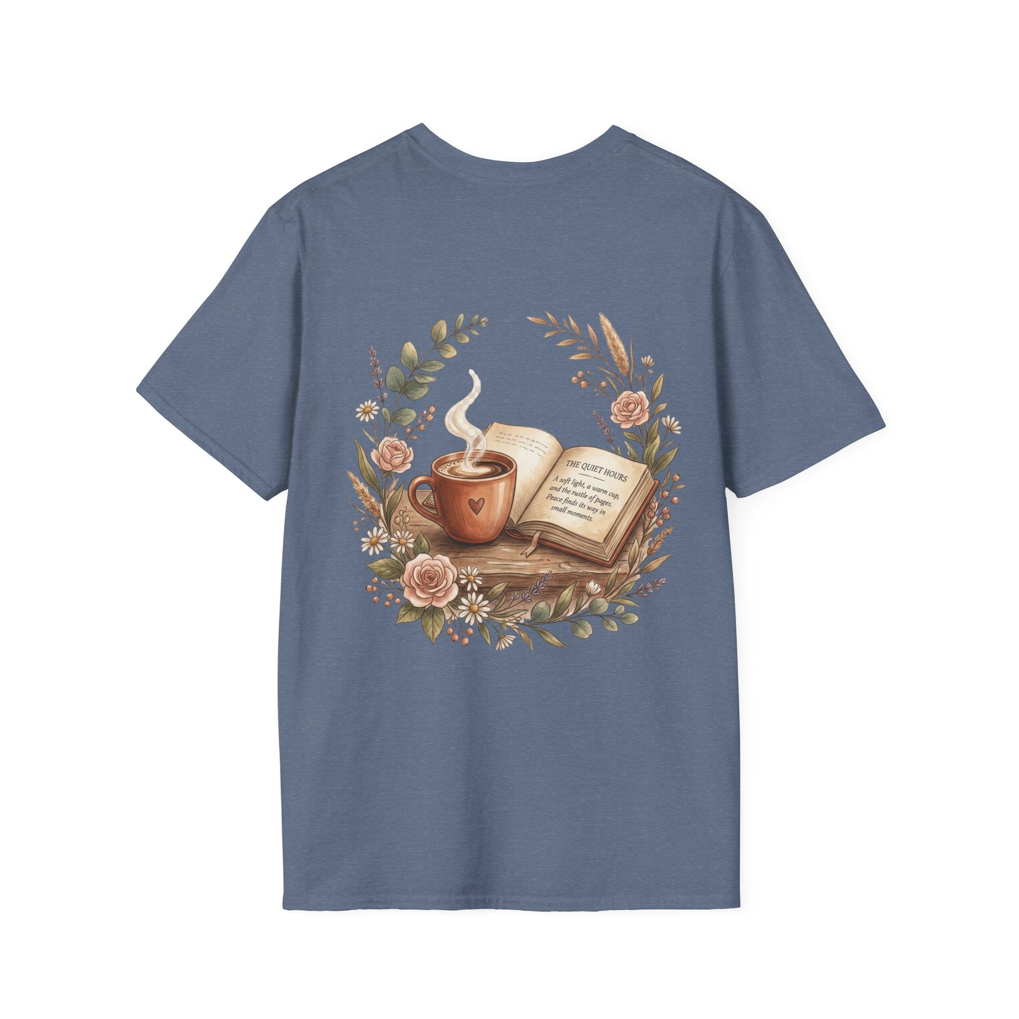 Coffee & Books Aesthetic T-Shirt – Vintage Floral Reading Lover Gift