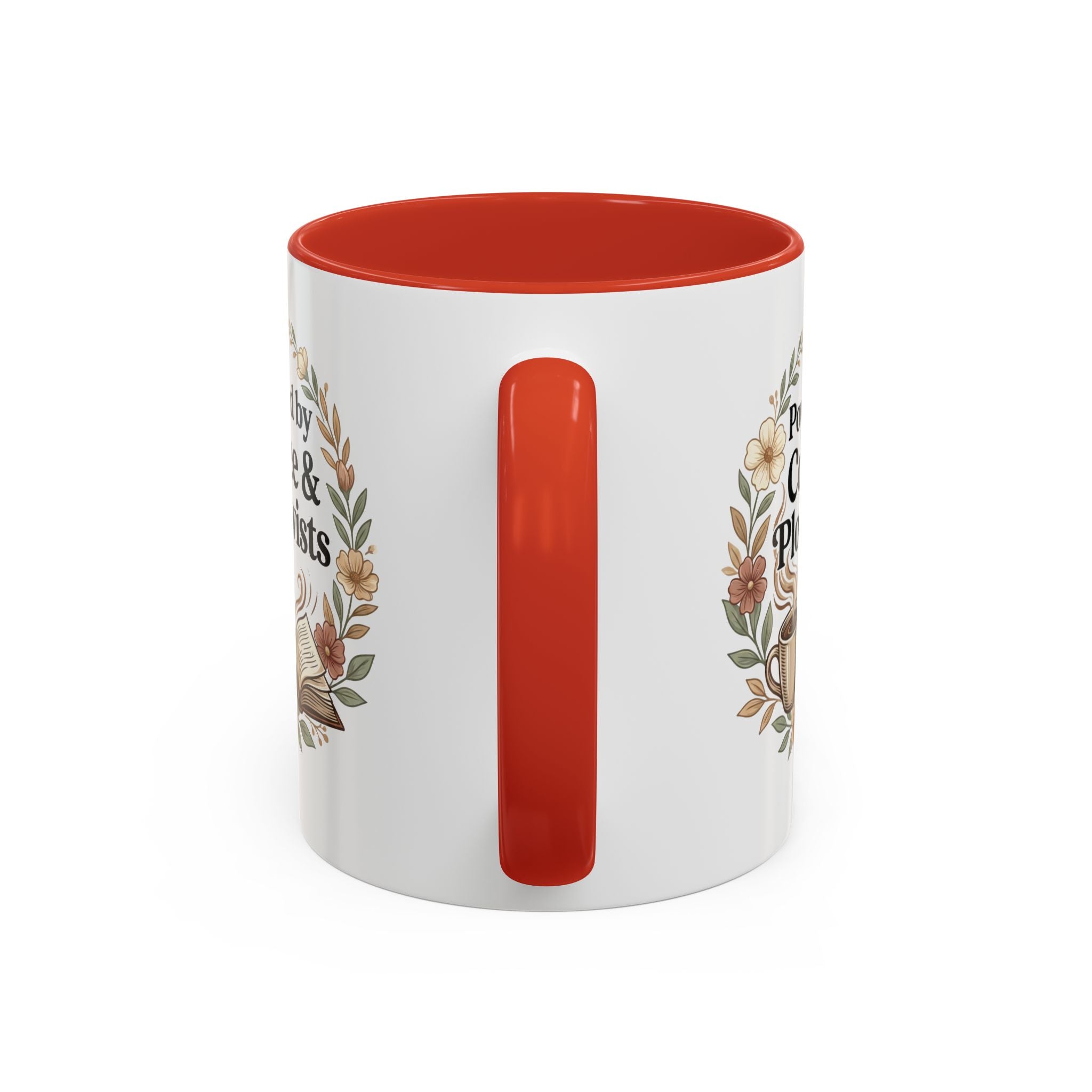Coffee Mug — “Powered by Coffee & Plot Twists” Floral Book Lover Mug (11/15oz)