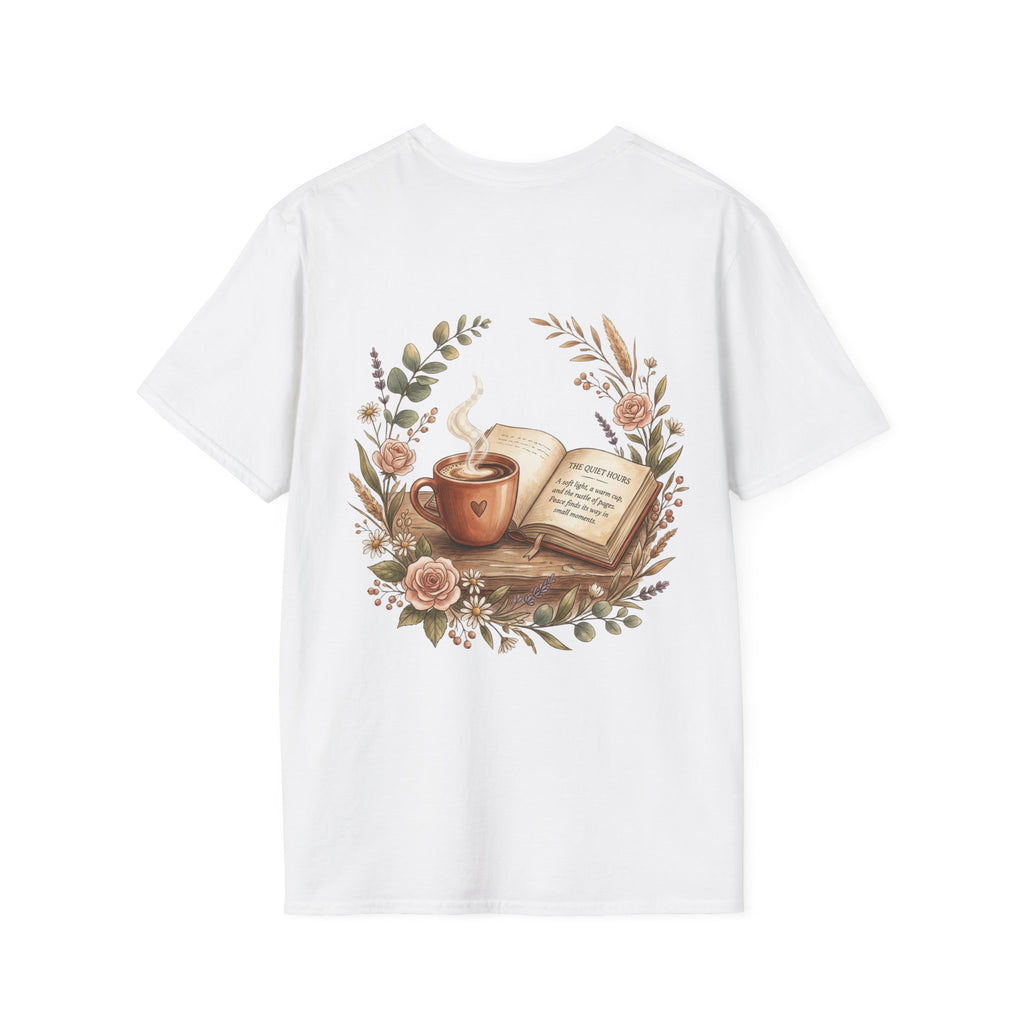 Coffee & Books Aesthetic T-Shirt – Vintage Floral Reading Lover Gift