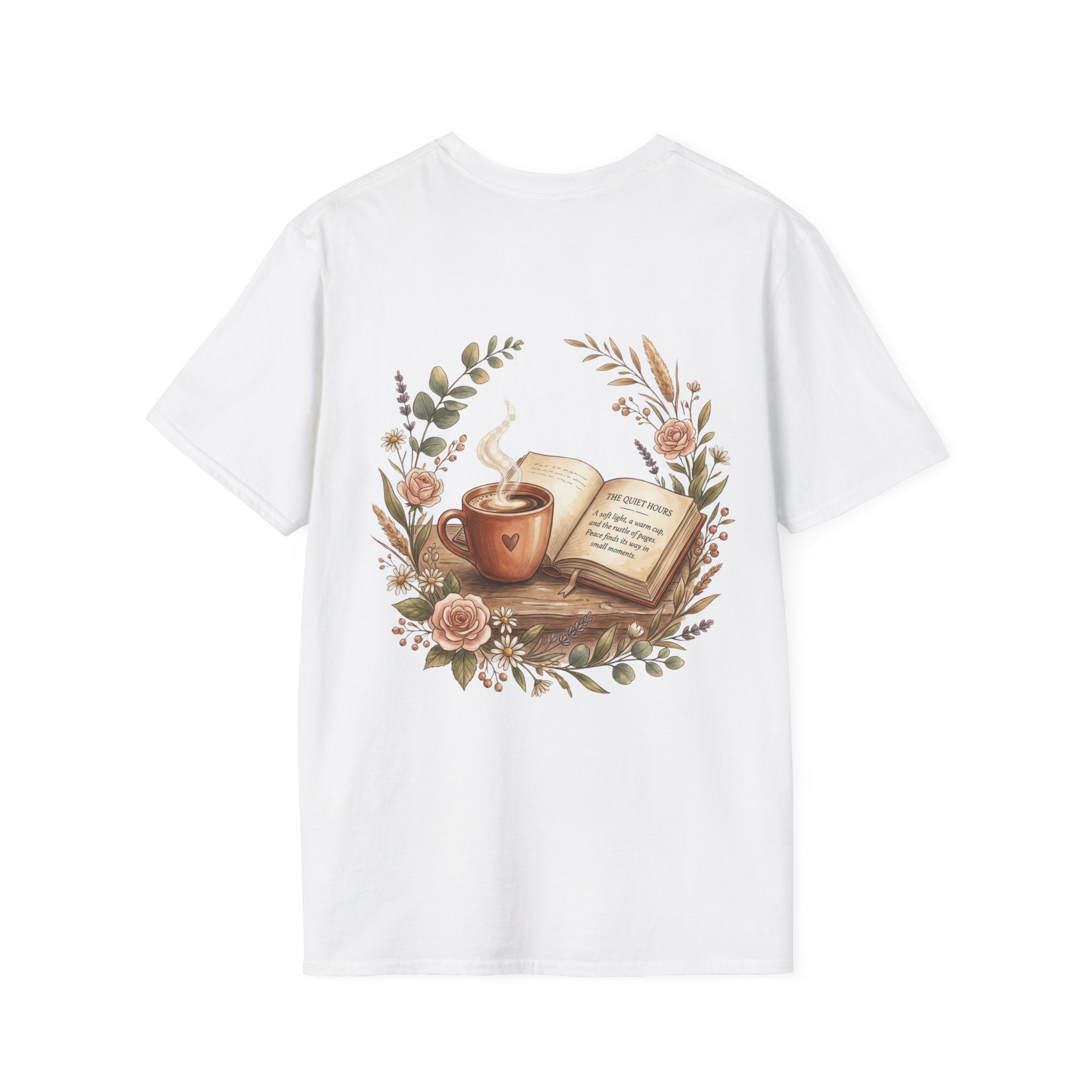 Coffee & Books Aesthetic T-Shirt – Vintage Floral Reading Lover Gift