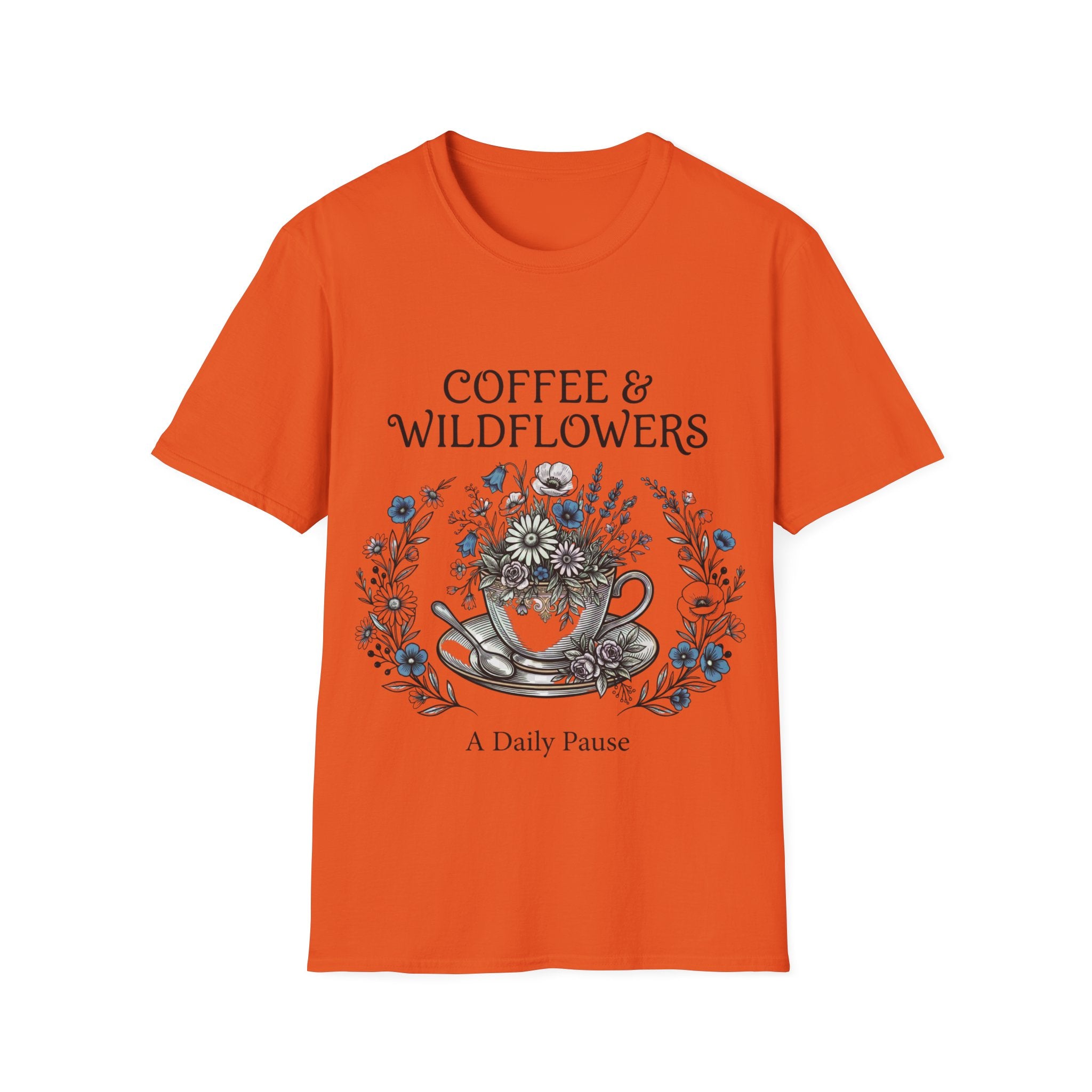 Coffee & Wildflowers T-Shirt – Aesthetic Floral Coffee Lover Shirt