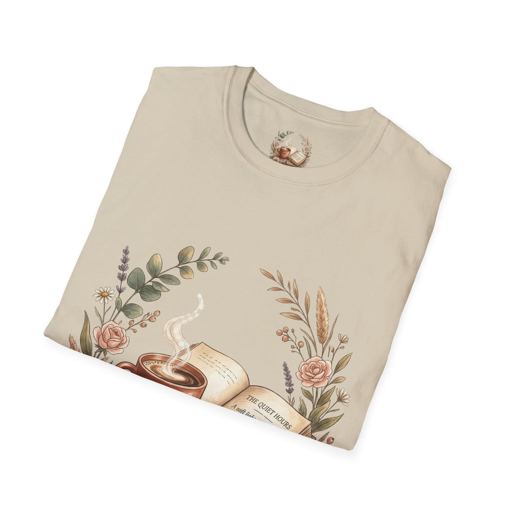 Coffee & Books Aesthetic T-Shirt – Vintage Floral Reading Lover Gift