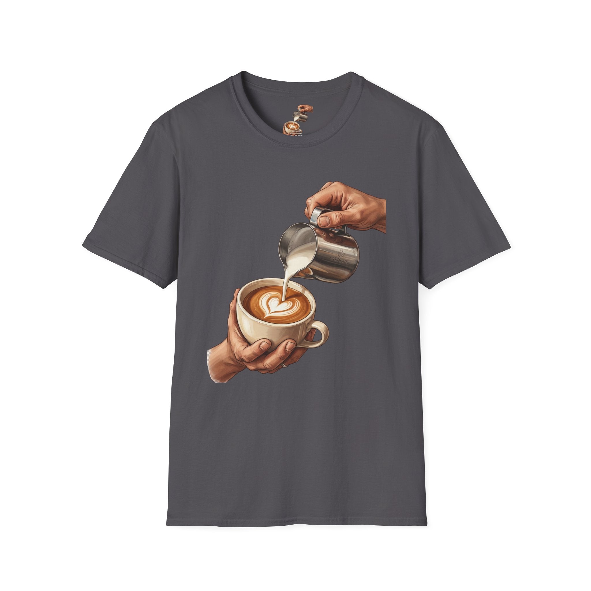 Coffee Lover Latte Art T-Shirt – Stylish Barista Coffee Graphic Tee for Men & Women