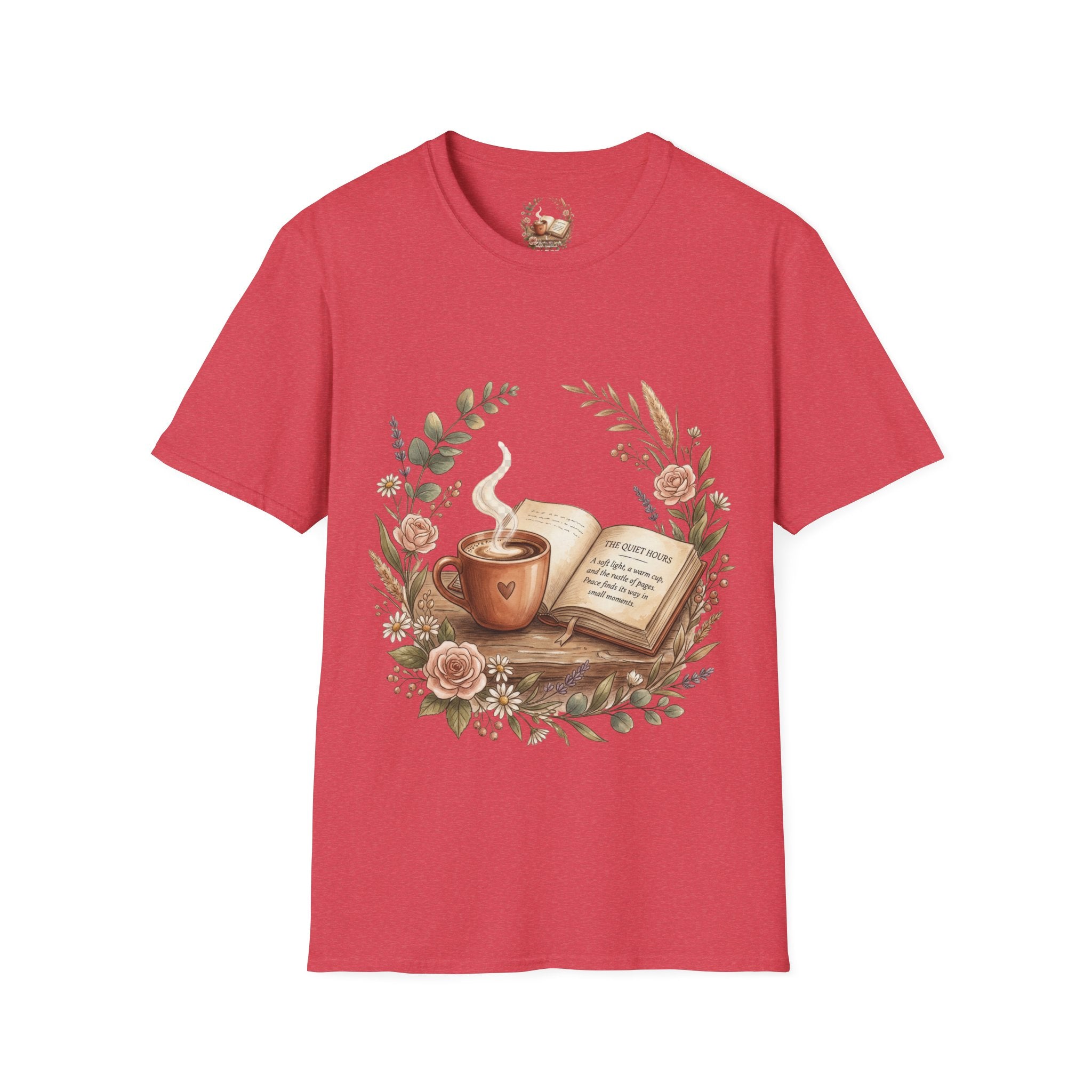 Coffee & Books Aesthetic T-Shirt – Vintage Floral Reading Lover Gift