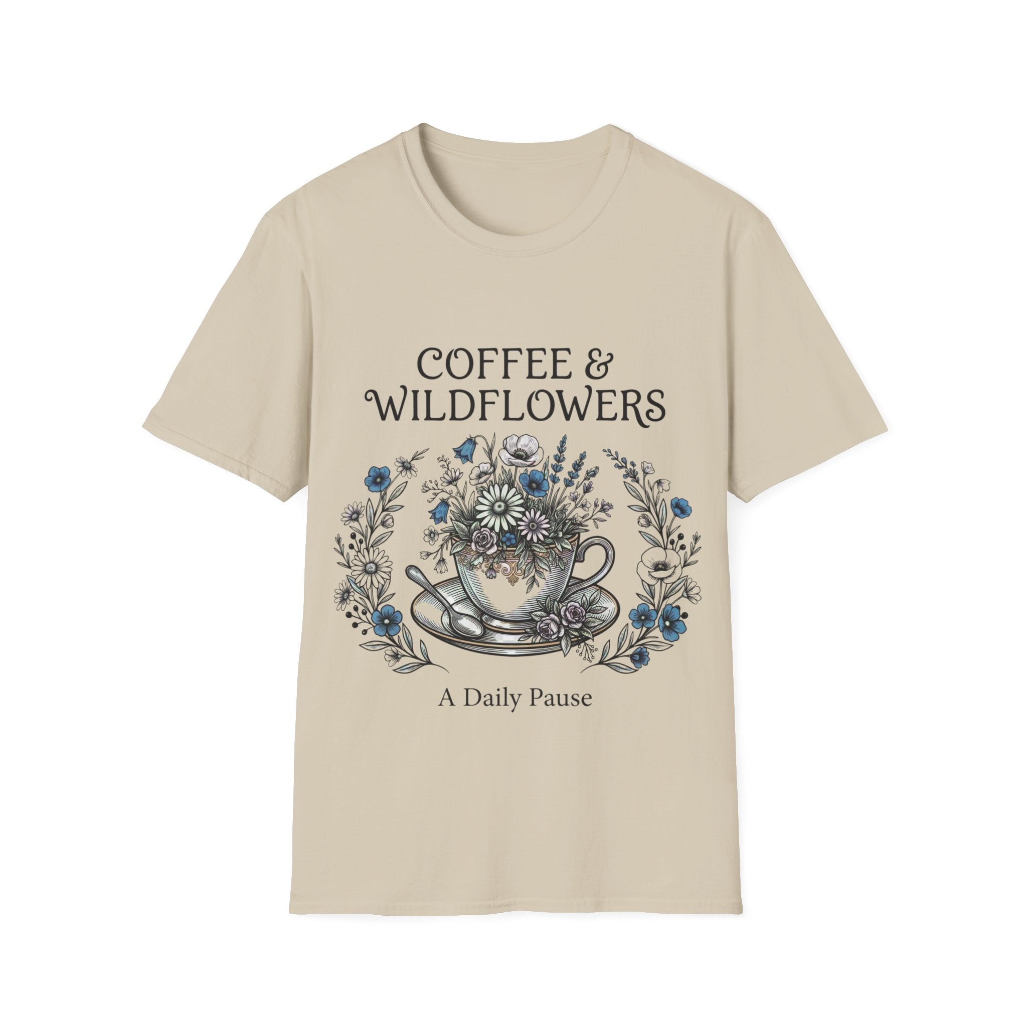 Coffee & Wildflowers T-Shirt – Aesthetic Floral Coffee Lover Shirt
