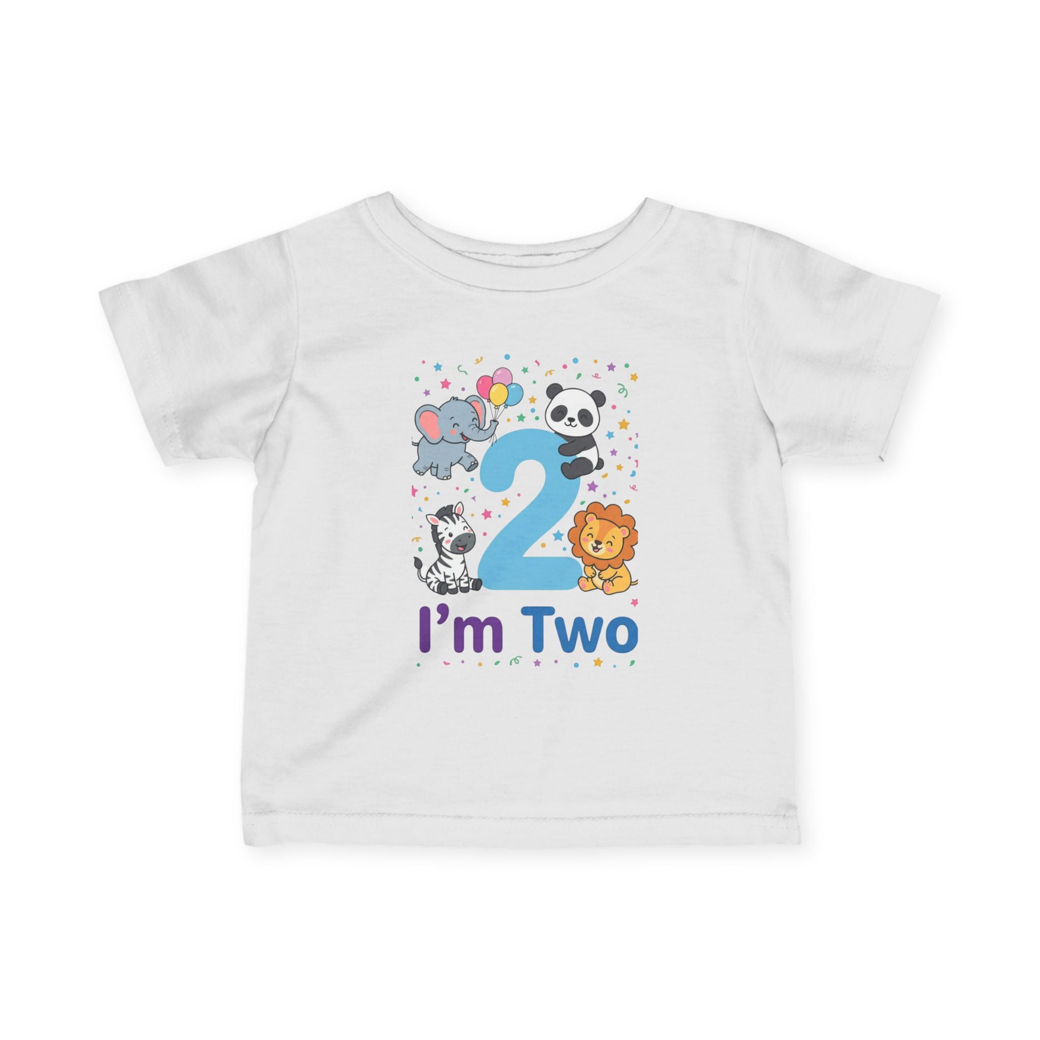 Toddler Tee - "I'm Two" Cute Safari Animals 2nd Birthday Shirt