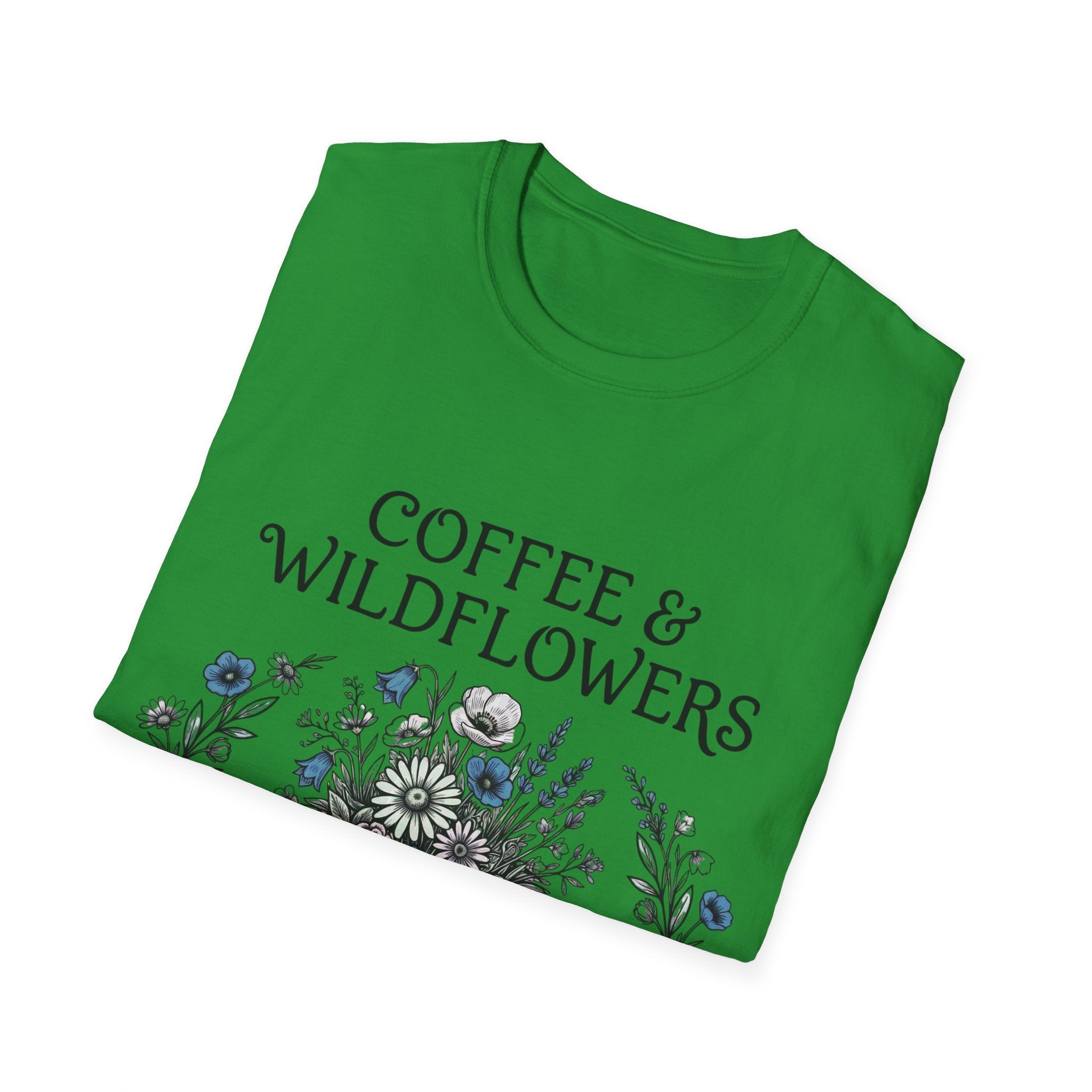 Coffee & Wildflowers T-Shirt – Aesthetic Floral Coffee Lover Shirt