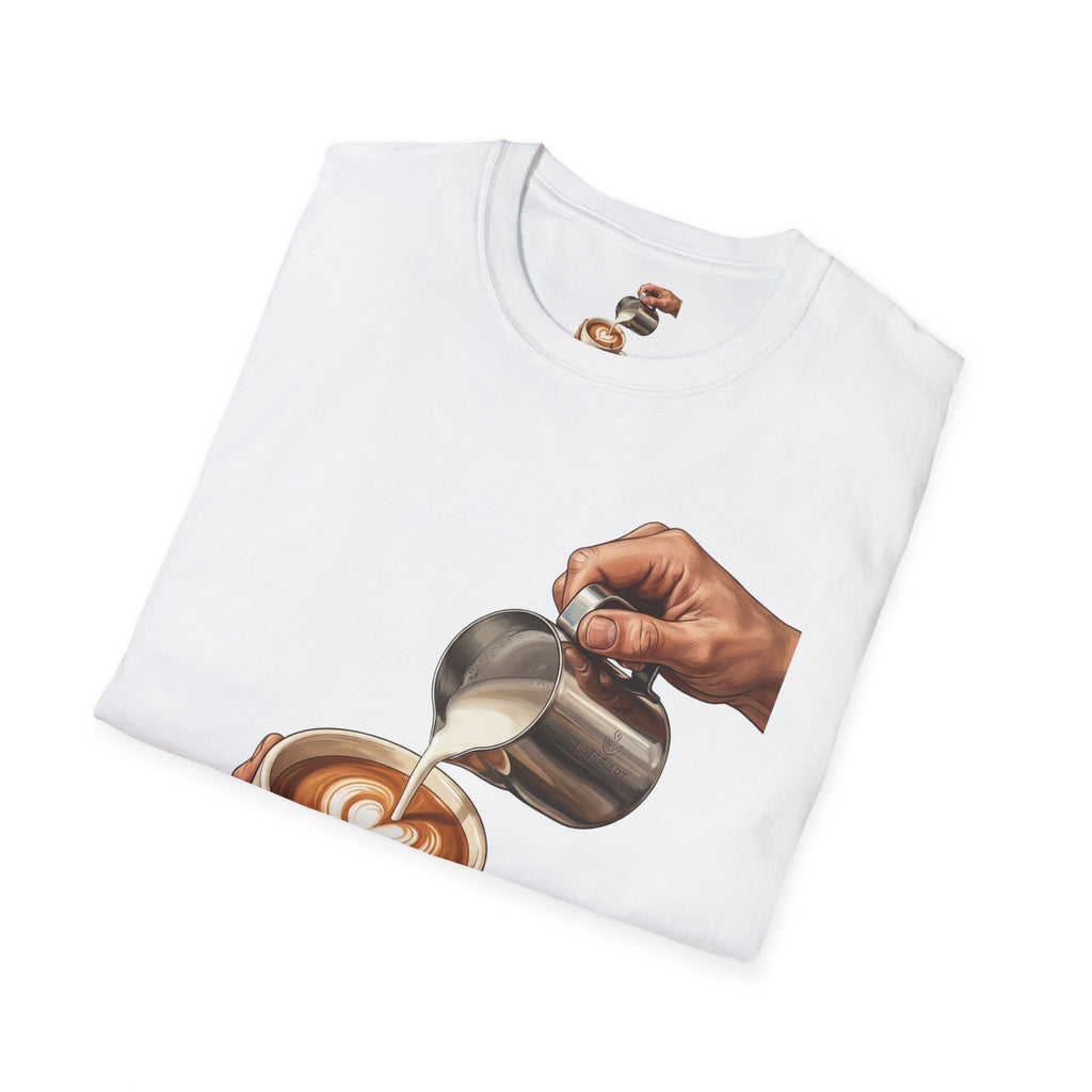 Coffee Lover Latte Art T-Shirt – Stylish Barista Coffee Graphic Tee for Men & Women