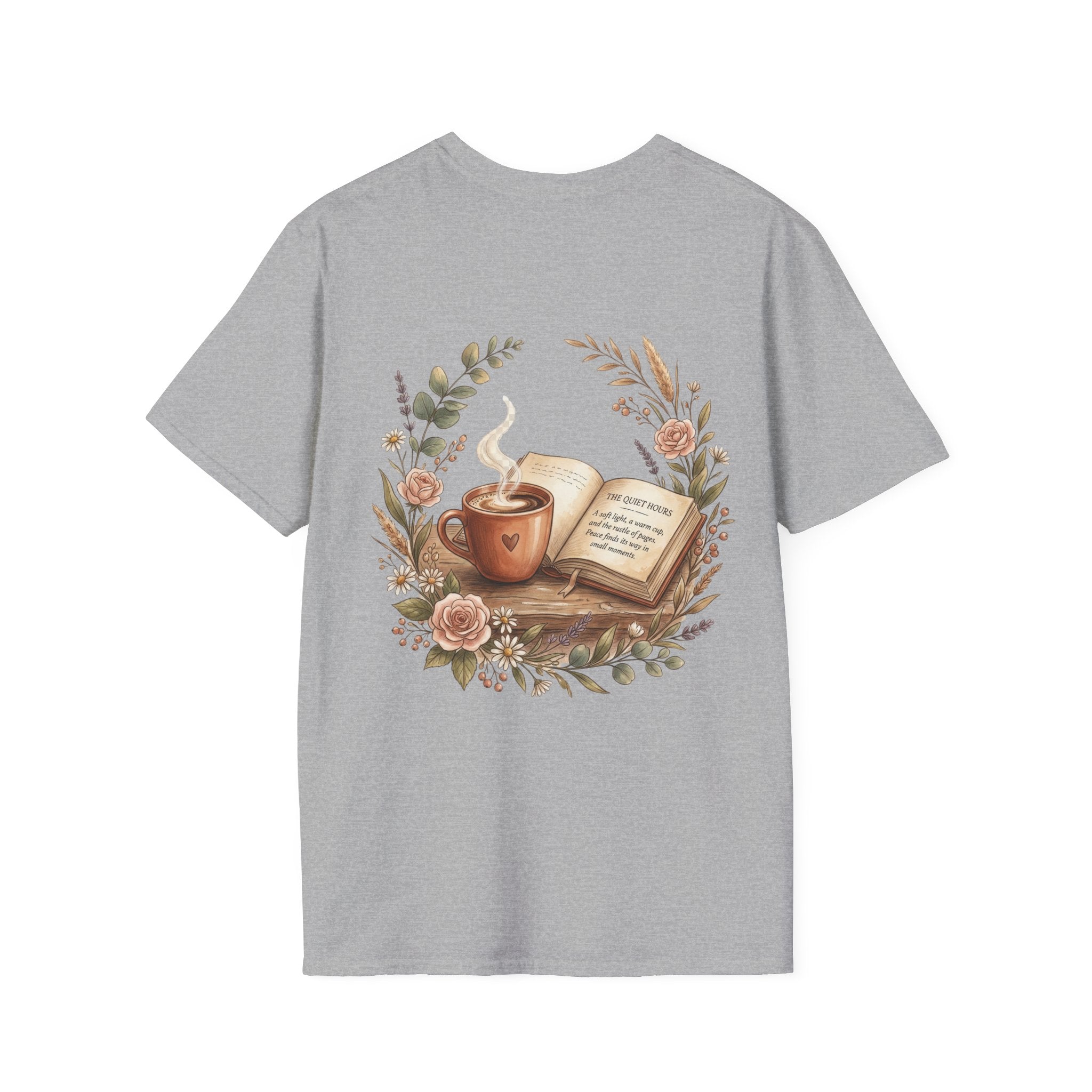Coffee & Books Aesthetic T-Shirt – Vintage Floral Reading Lover Gift