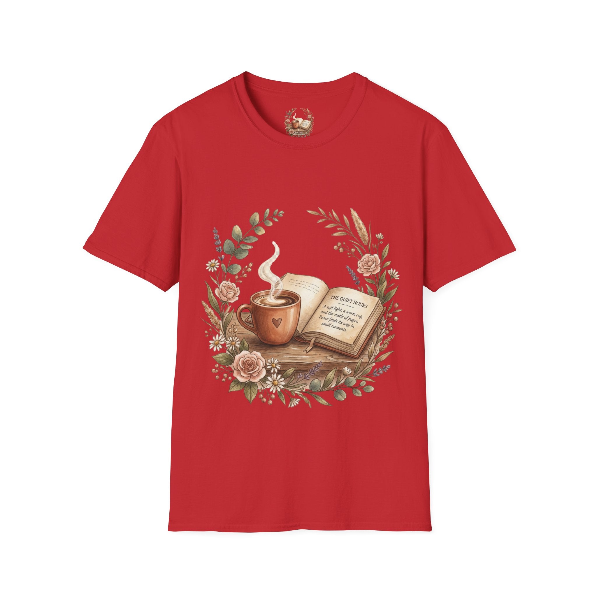 Coffee & Books Aesthetic T-Shirt – Vintage Floral Reading Lover Gift