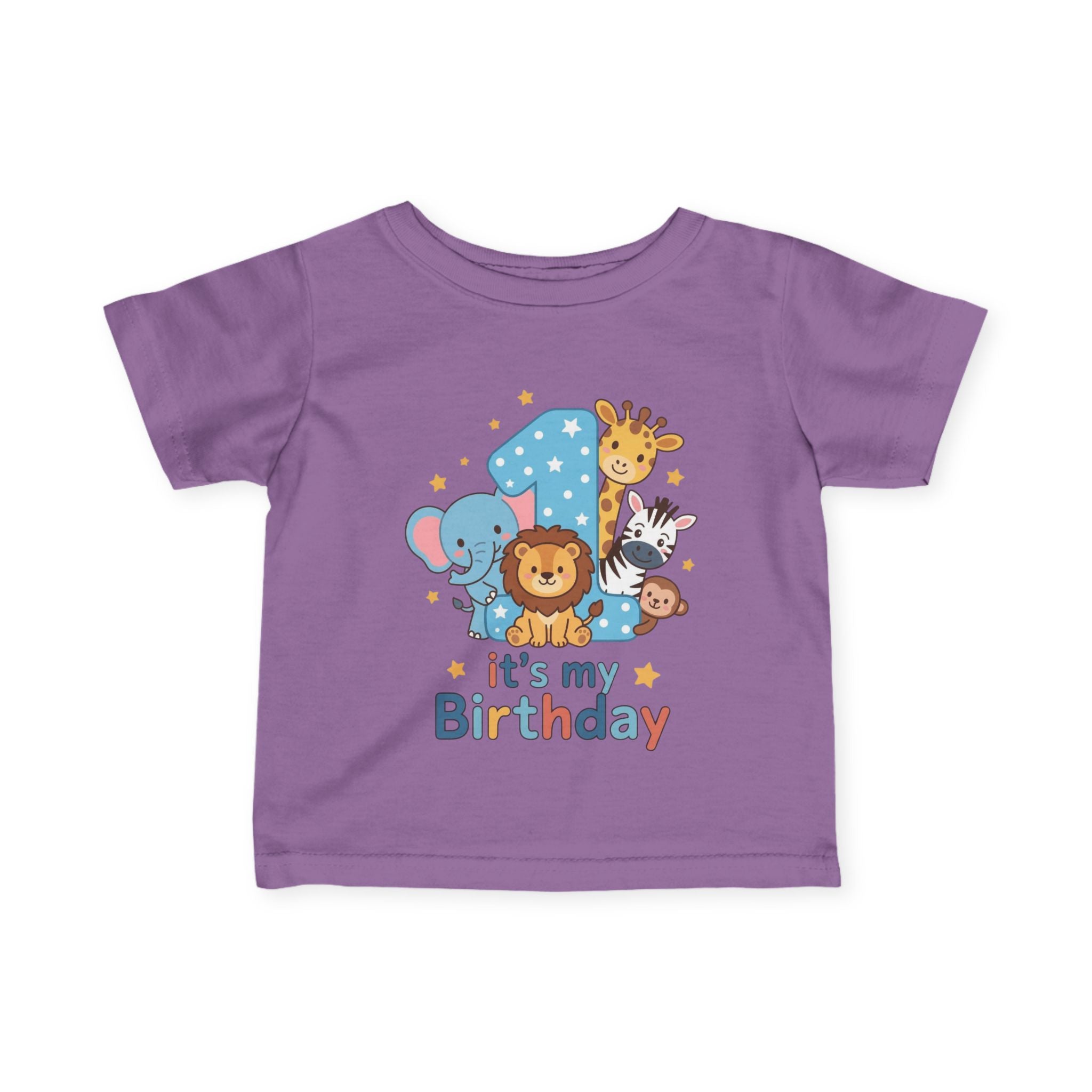 1st Birthday Infant Tee - Cute Safari Animals "It's My Birthday"