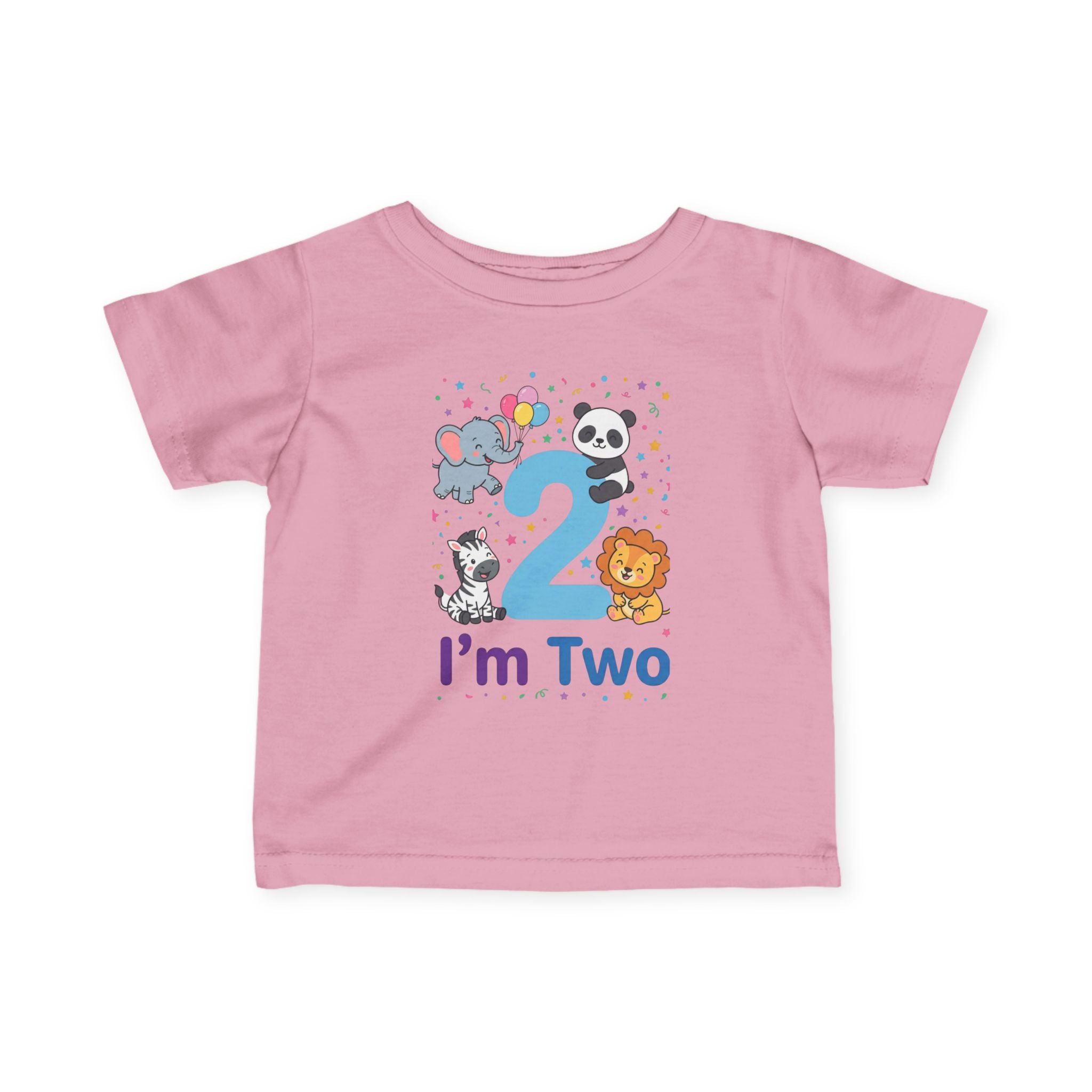 Toddler Tee - "I'm Two" Cute Safari Animals 2nd Birthday Shirt
